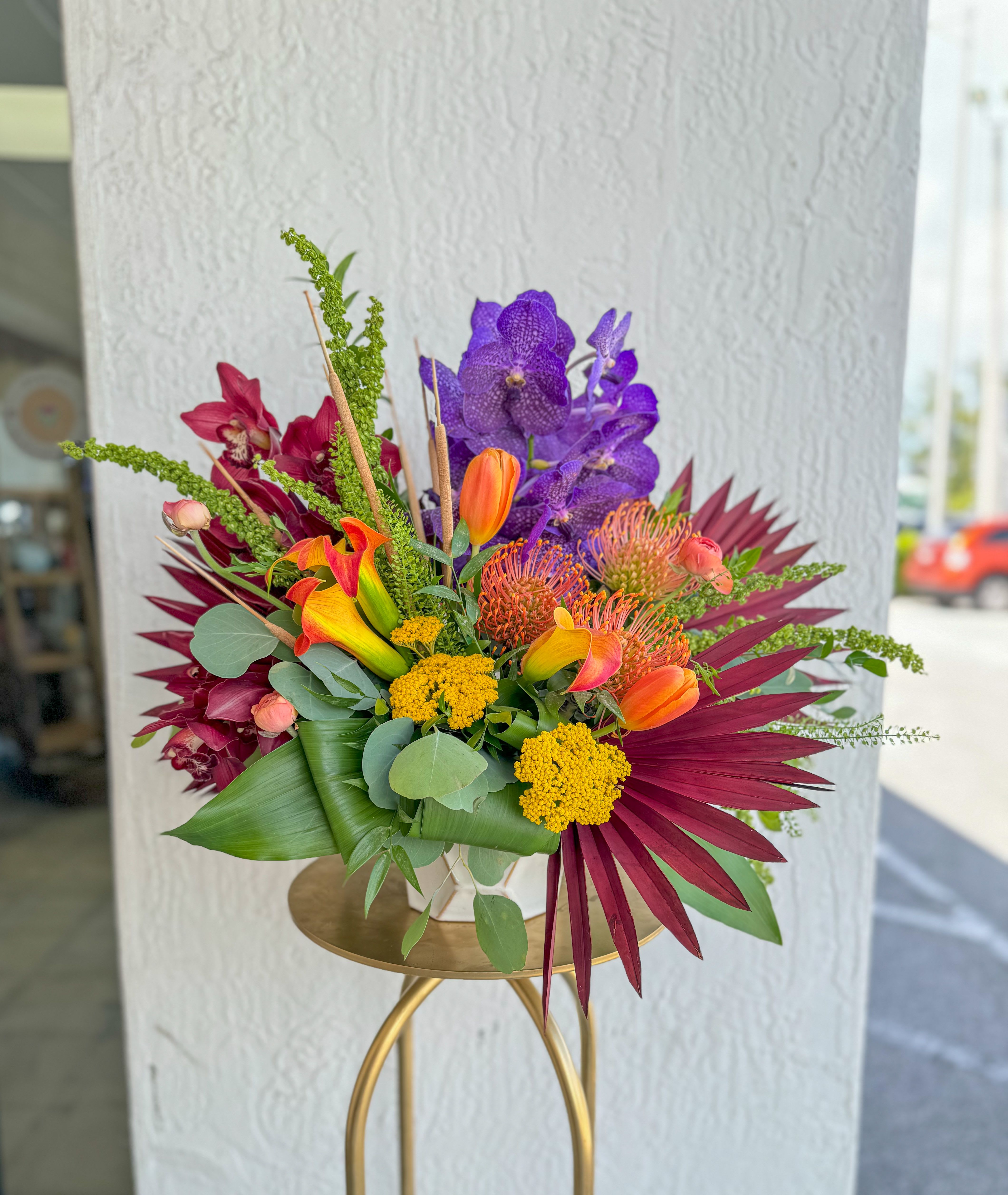 Tropical Elegance - A vibrant floral spectacle!  Filled with premium blooms.