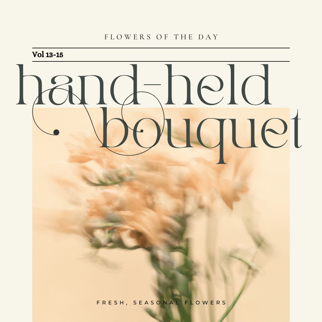 Fresh floral hand-held bouquet - Let our florists craft a one-of-a-kind hand-tied bouquet, artfully wrapped in fabric or paper and kept fresh in a water bag until it’s ready for your vase. We use only the freshest, seasonal stems—delivered right to your door or available for in-store pickup.  Perfect for gifting or enjoying at home, each bouquet is thoughtfully designed with all three elements of a balanced arrangement: focal blooms, lush foliage, and delicate filler flowers.  Customize Your Style: Add notes at checkout for occasion or request preferred colors or flower varieties. ️Details: Stems are clipped to 15” and hand-taped to preserve the bouquet’s shape. Care: Each bouquet comes with flower food and simple instructions to help your blooms last longer.