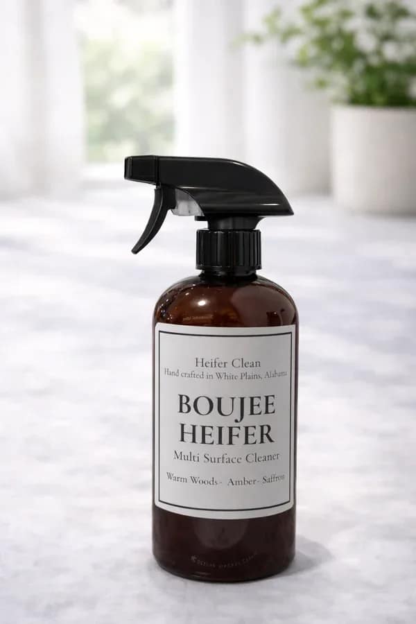 Drama Queen - Heifer Clean Multi Surface Cleaner - Heifer Clean Multipurpose Cleaner is a luxurious, all-natural cleaning solution designed to elevate your cleaning routine. Crafted by Heifer Please, this multi-surface cleaner is inspired by high-end, signature scents, bringing the indulgent fragrance experience of luxury brands to your home, all while being gentle on your surfaces and the environment.