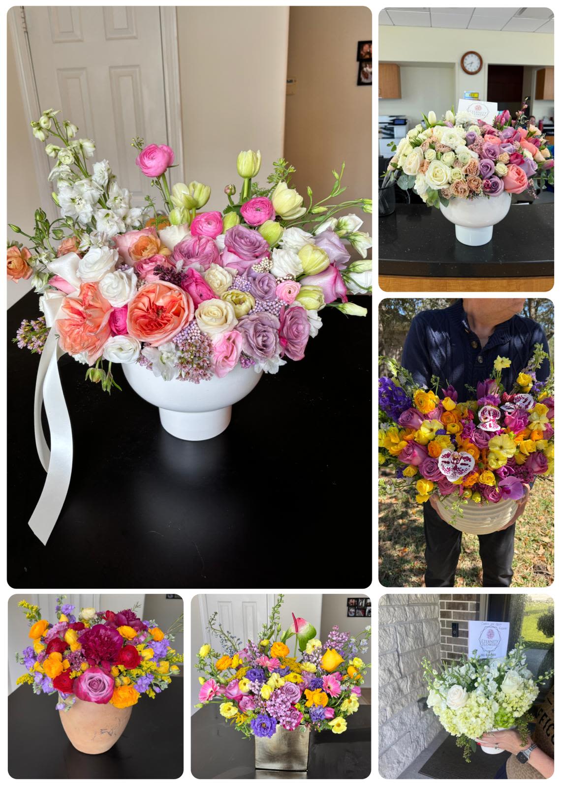 Premium Designer choice - You can customize your floral design with pastel or bright colors to set the desired mood, as pastel palettes .  Looking for something to surprise her with on Mother’s Day?  Our Premium Designer’s Choice flower arrangement will have her head over heels. We’ll be sure to create something spectacularly modern  to make Mother’ Day shopping easy AND special!. 