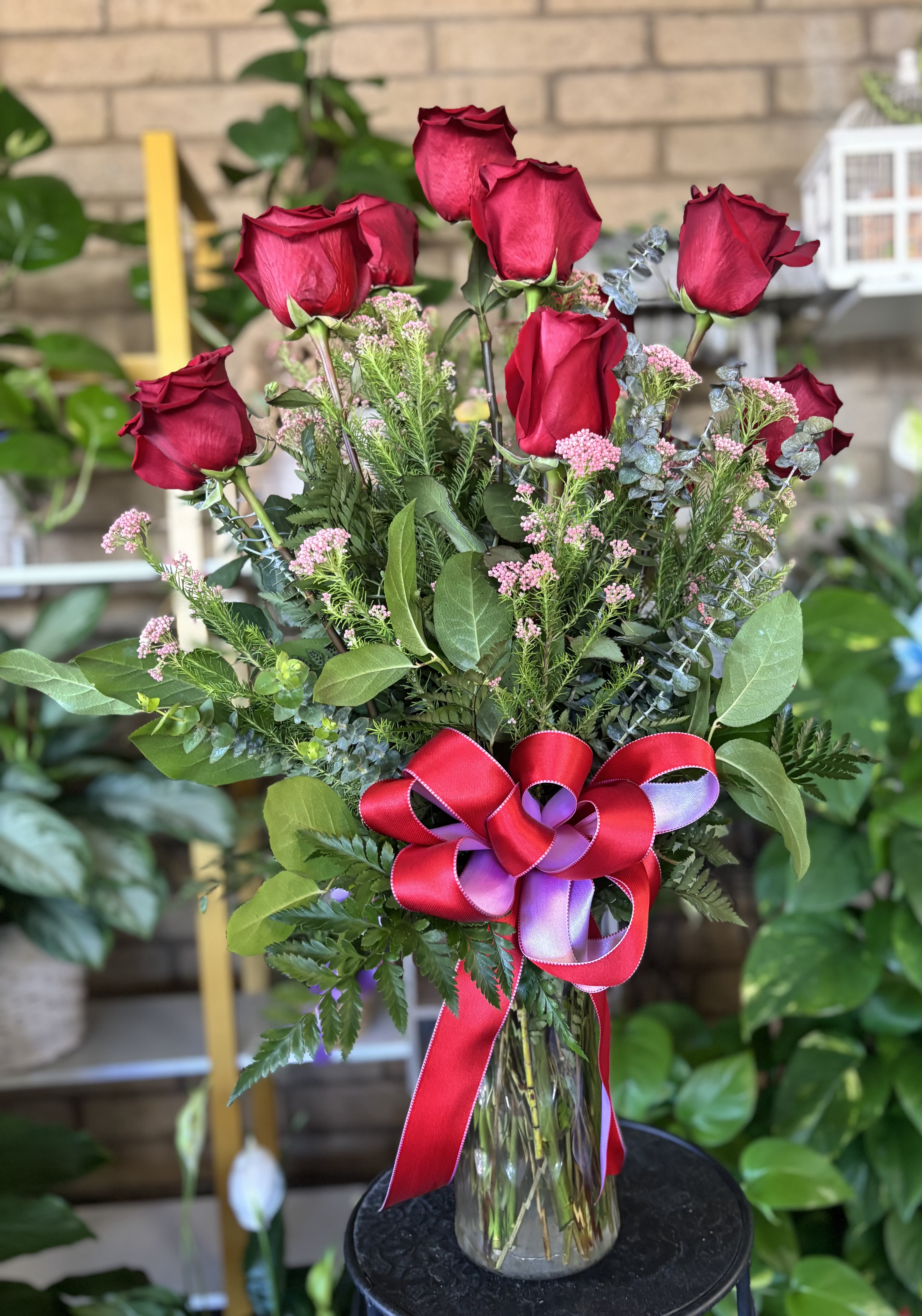 12 Roses  - 12 red roses in vase 