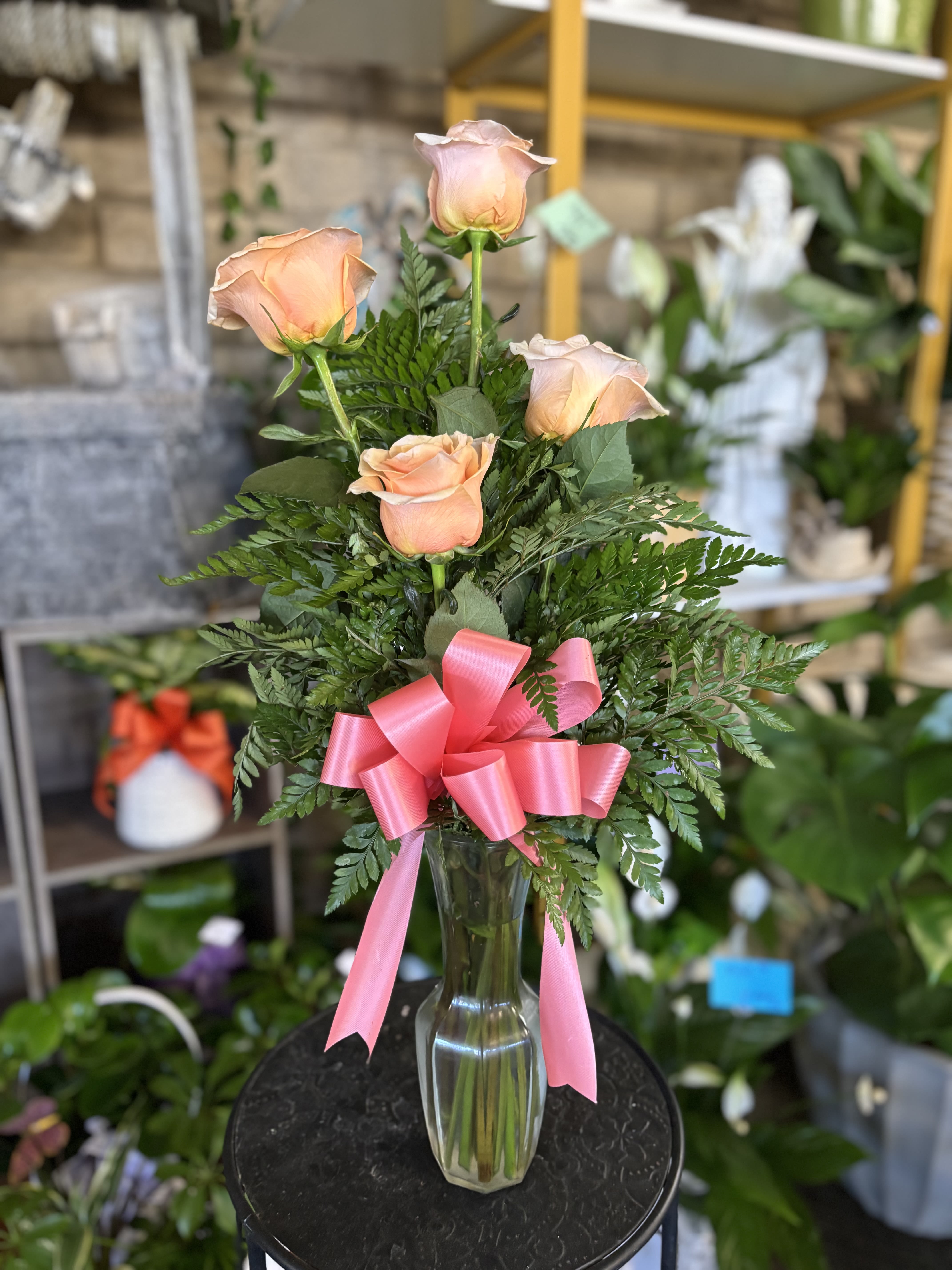 Peach Floral  - Fresh flowers in vase 