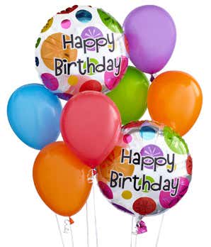 Balloon Bouquet (colors will vary) Appropriate for any occasion! - Delight them with a balloon bouquet. Your florist will select colors and theme appropriate for the occasion. Standard includes 2 Mylar balloons &amp; 6 latex balloons! This product is non-refundable, please ensure recipient is home or someone is available to receive delivery. We recommended adding on a gift to anchor this balloon bouquet.