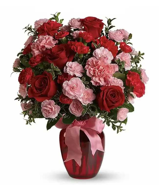 Valentine's Vased Designer's Choice Special (online only)- $75 Value - Let our designer create a beautiful arrangement with the freshest flowers of the season! 