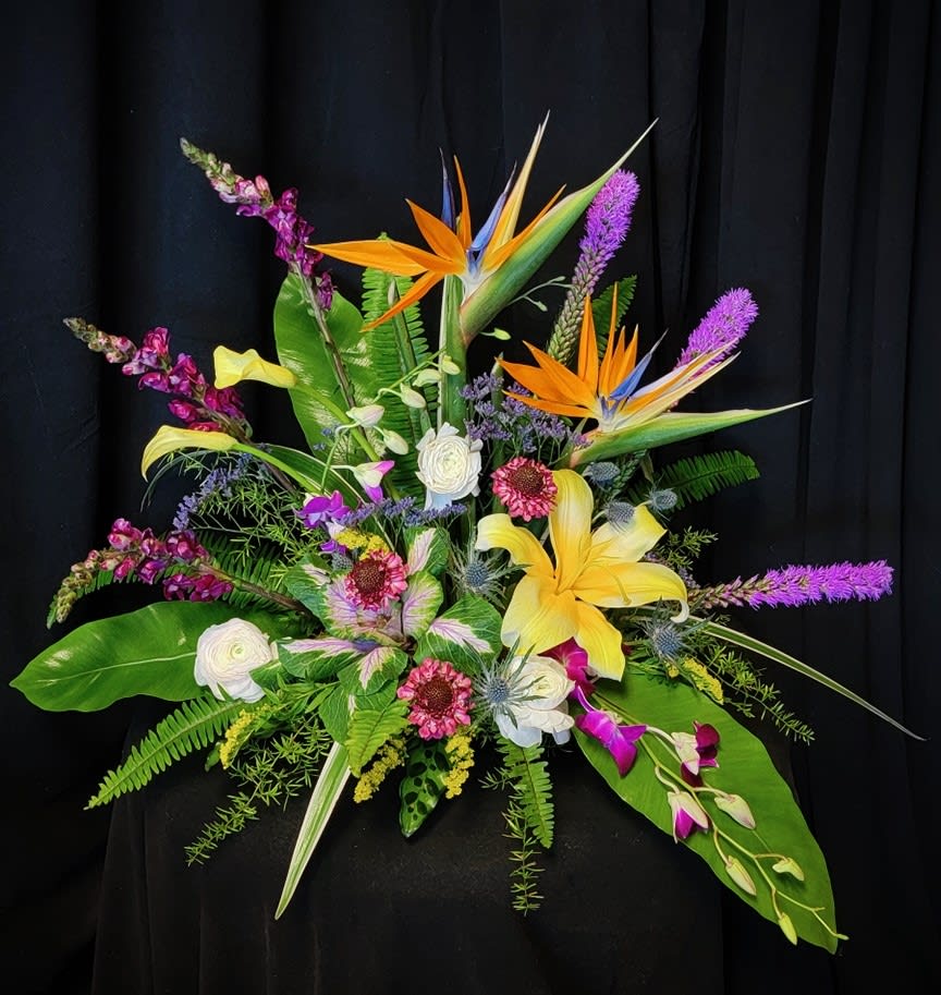 Tropical Life - Beautiful tropical arrangement celebrating Florida life. Some flowers may vary due to availability.