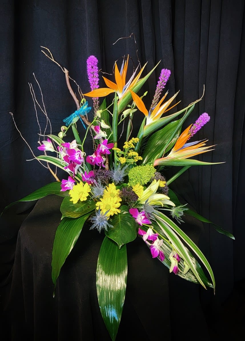Salt Life Tropical Arrangement - Vibrant and colorful, this arrangement is perfect for anyone in our tropical paradise. Some flowers may vary due to availability.