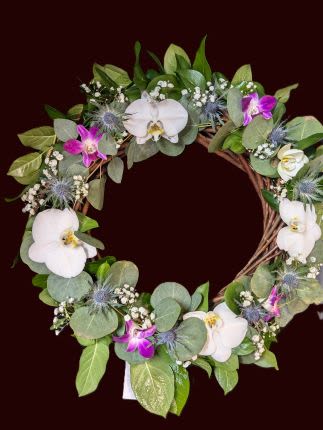 Ocean Wreath 4 - Orchids and Eucalyptus