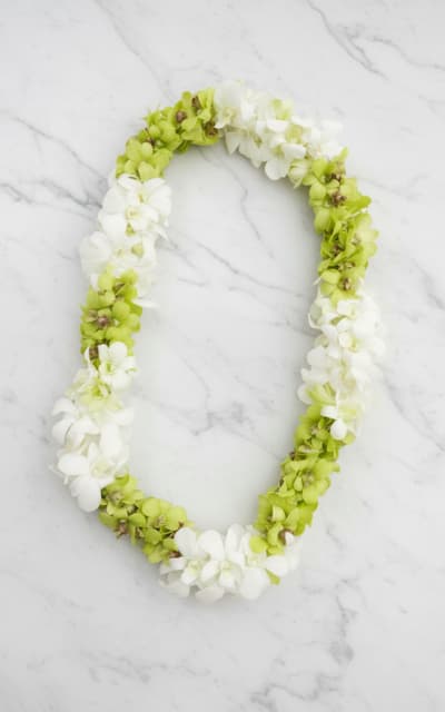 Double Green and White Chunk Lei - Double White and green Chunk Lei (Only available for pick up June 4th 2026) 