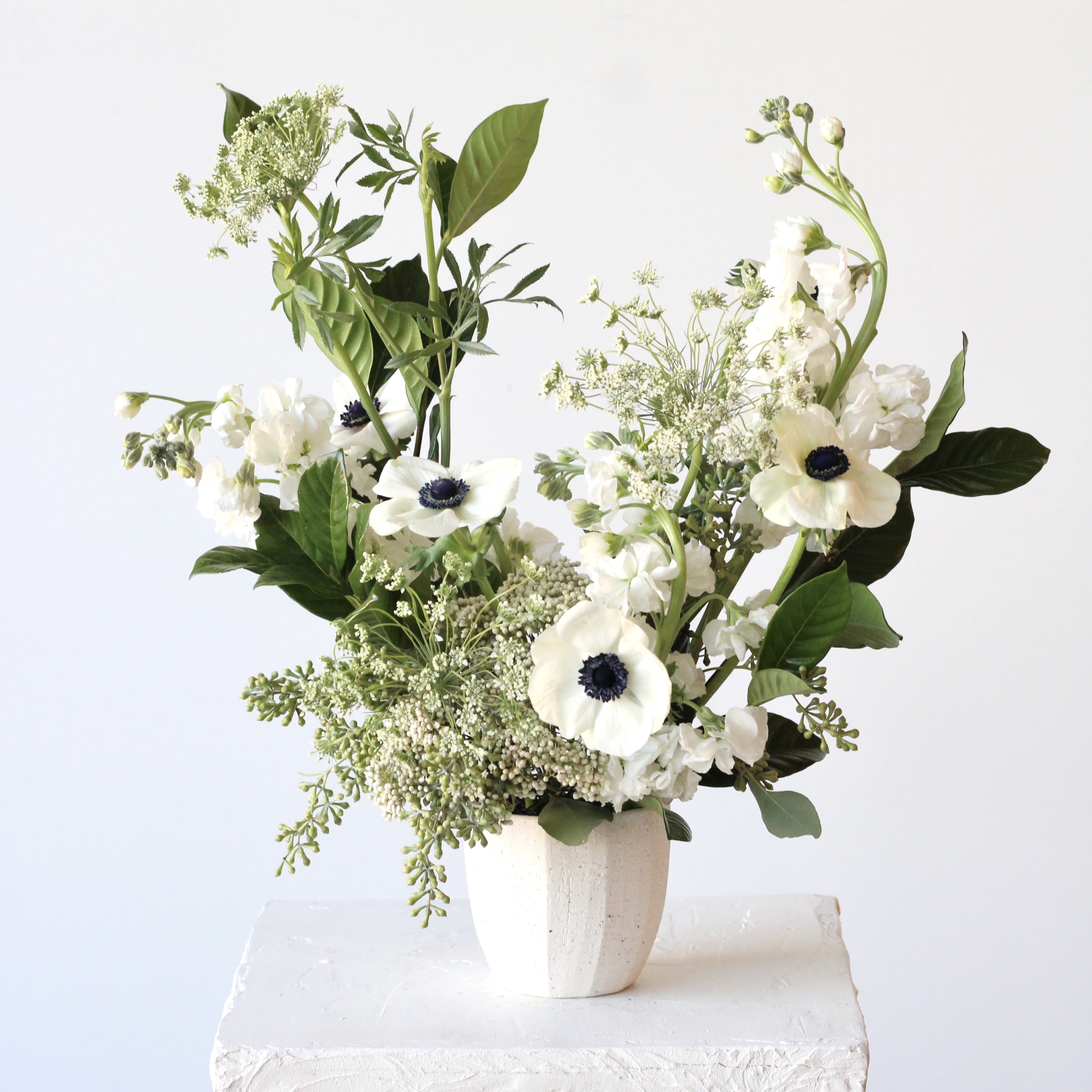 Modern Neutral - Welcome the effortless elegance and timeless beauty of our Modern Neutral Arrangement. Designed by our expert team of florists, this modern masterpiece consists of white and cream blooms, this neutral floral arrangement exudes understated elegance. Perfectly composed to brighten any space with timeless charm!  Delivery Policy: At Middlemist, we aim to make every delivery seamless and delightful. It is the sender’s responsibility to ensure the recipient is available to accept delivery between 3–5pm on the scheduled date and that the delivery address is accurate. We will send a text notification to the recipient on the day of delivery. If no one is available to receive the order, it will be returned to the shop and may be picked up or redelivered for an additional delivery fee. If a recipient requests the order be left unattended, we cannot guarantee the condition of the flowers or plants, and no refunds will be issued once an order is left outside.