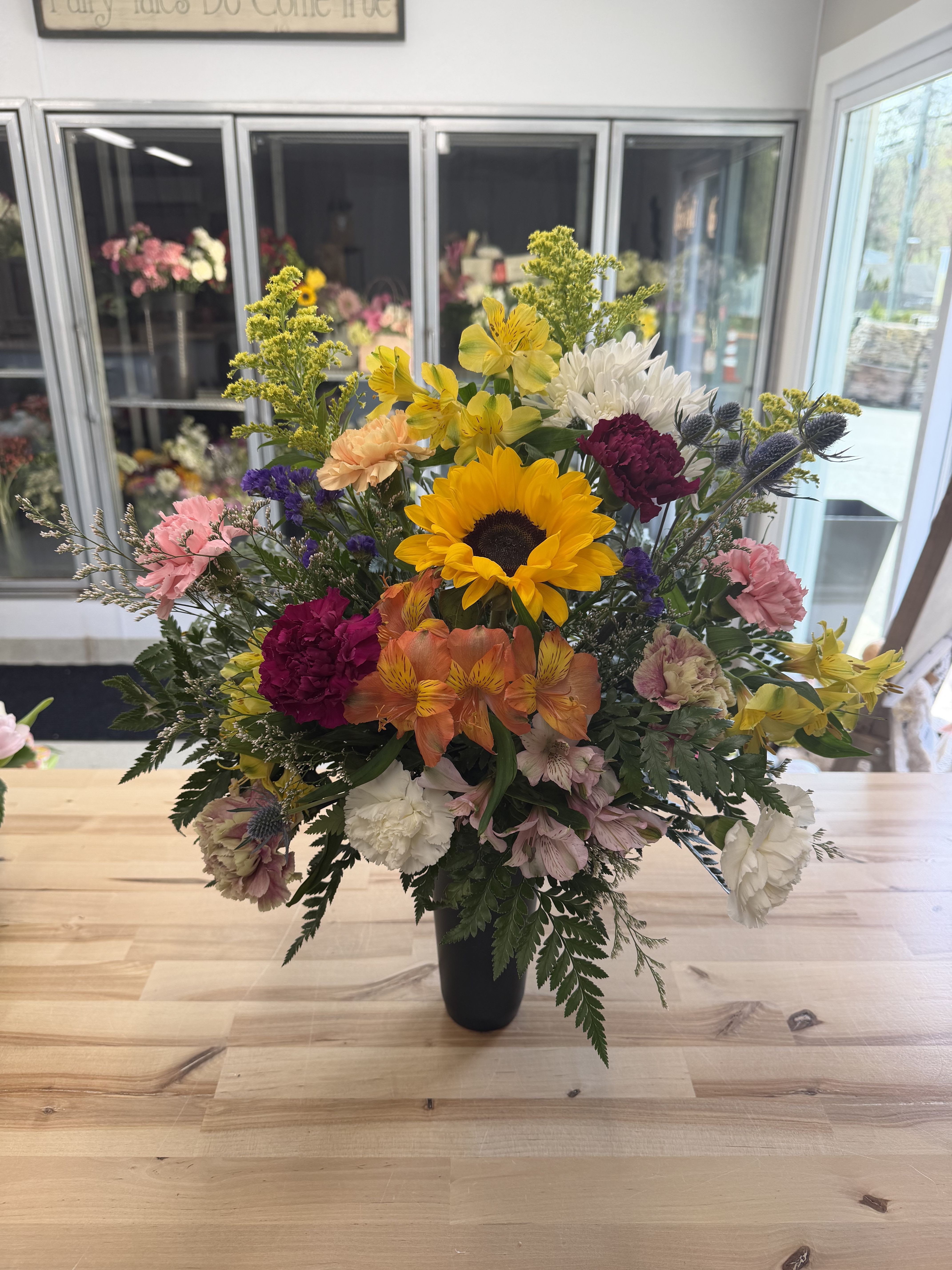 Springtime Cemetry Cone - Sprintime colors in longer-lasting blooms will grace your loved one's resting place.