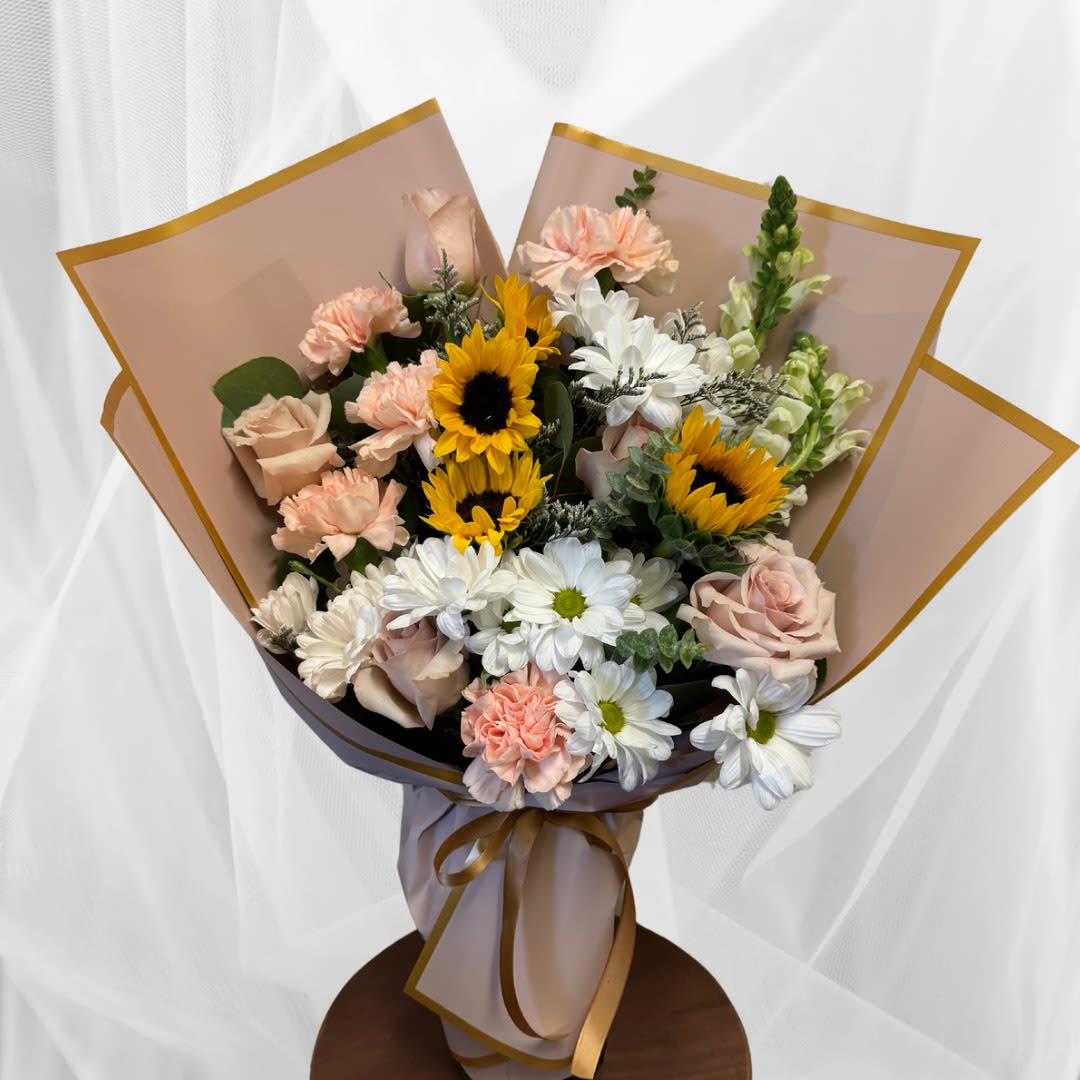 Sweetness - One faced vase wrapped in lux wrap.