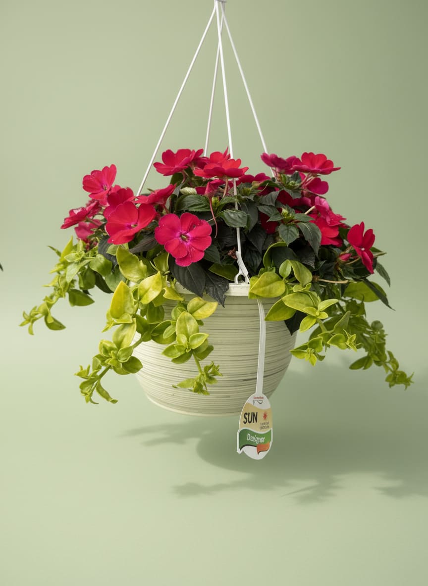 Large Hanging Basket - Varying colors and flowers in a hanging basket, perfect for a Mother’s Day gift. The size of the basket will depend on the price chosen. Please indicate in special instructions if a full shade or full sun plant is preferred.