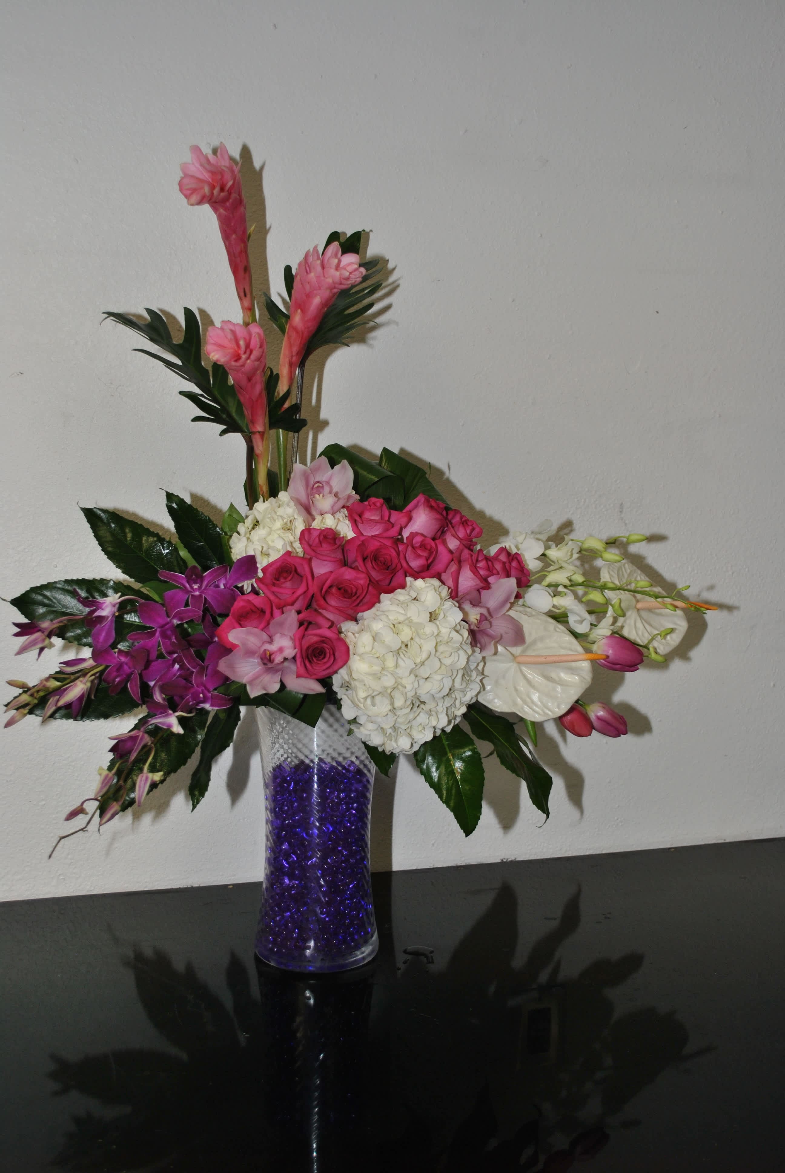 unique creation  - Tropical ,Rose Hydrangeas Tulips 