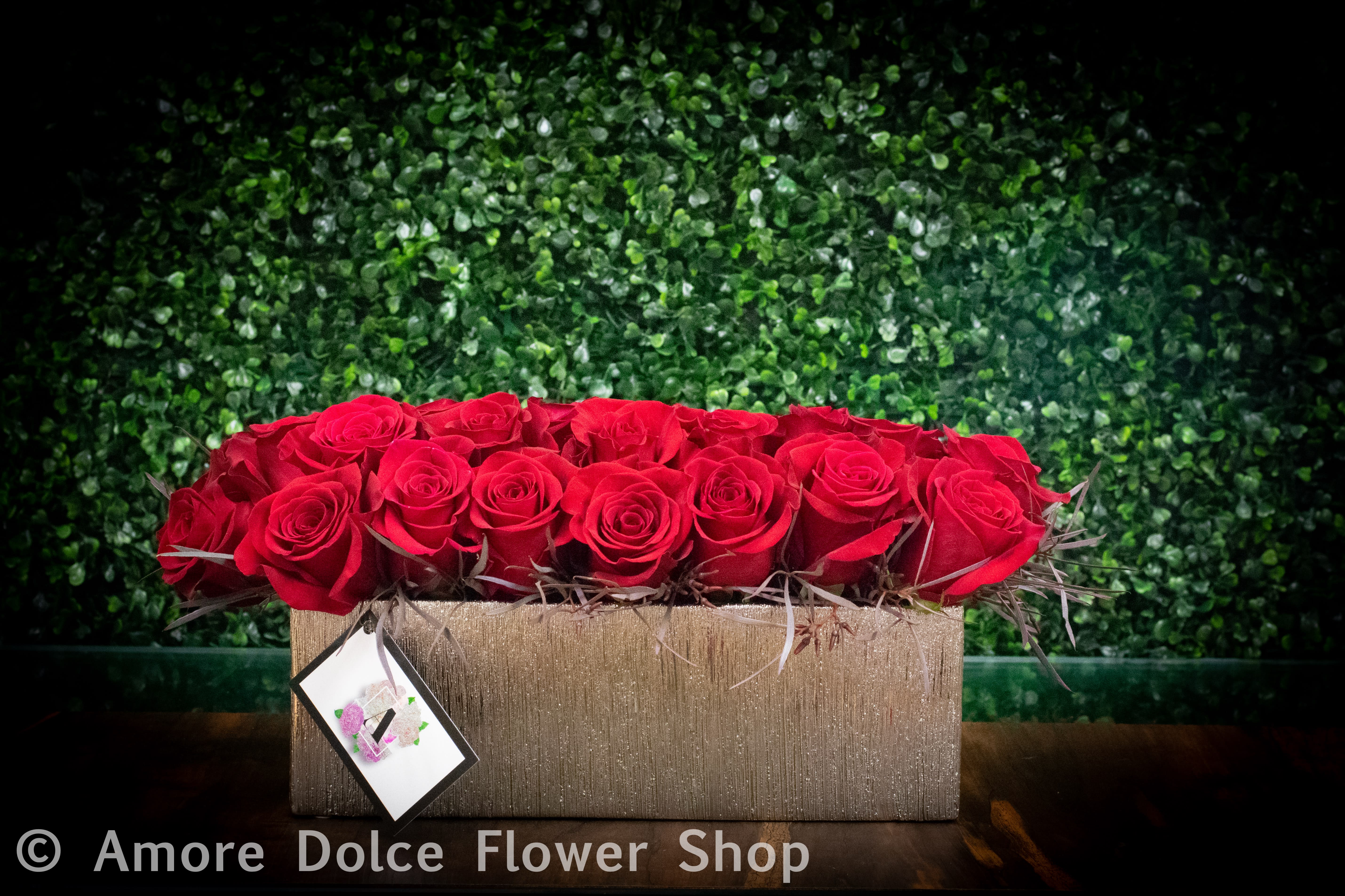 Red roses with a modern touch  - 22 red rose simple but elegant   The best florist in Montebello ca 90640.                     Flower delivery montebello ,Whittier,Pasadena,Downey,Pico Rivera,la habra,downtown ,los angles 