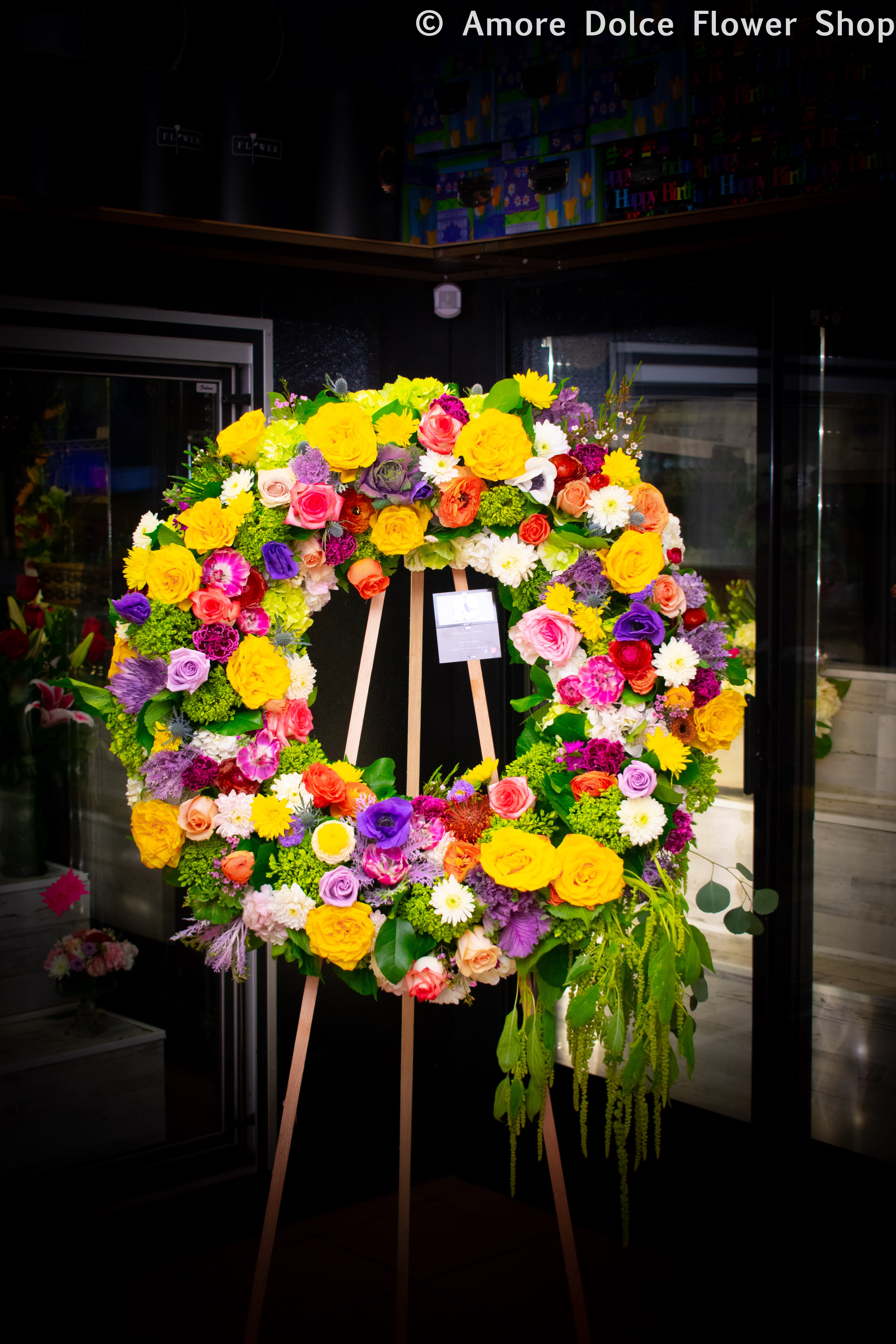 Spring wreath  -  Seasonal spring wreaths 27 inch                               Flower delivery montebello ,Whittier,Pasadena,Downey,Pico Rivera,la habra,downtown ,los angles 