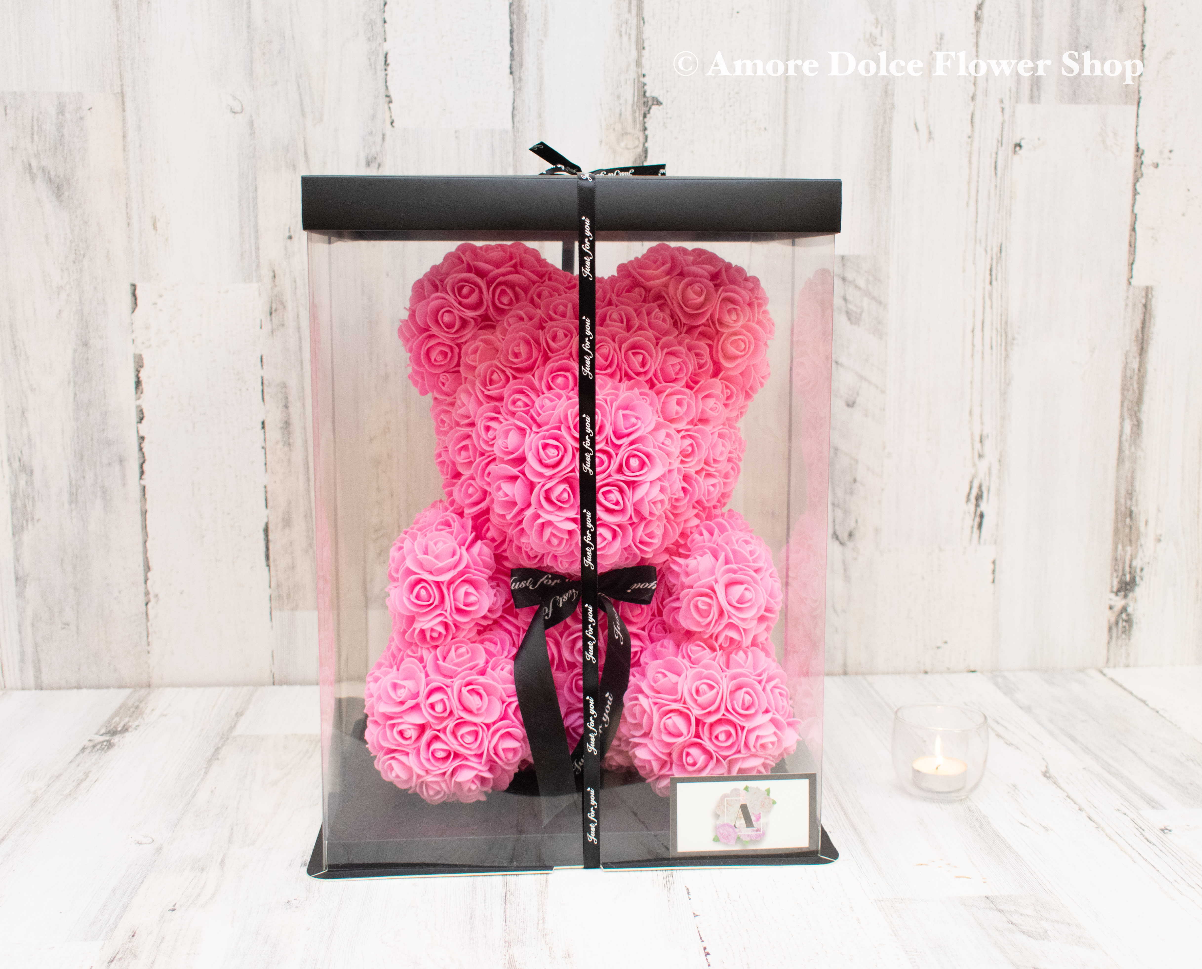  Forever teddy bear  -  Foam rose is designed into a teddy bear perfect for birthdays anniversaries graduations just because  available colors Red, Pink ,Blue, Purple ,                                                   Flower delivery Montebello ,Whittier,Pasadena,Downey,Pico Rivera,la habra,downtown ,los angles    The best florist in Montebello ca 90640.