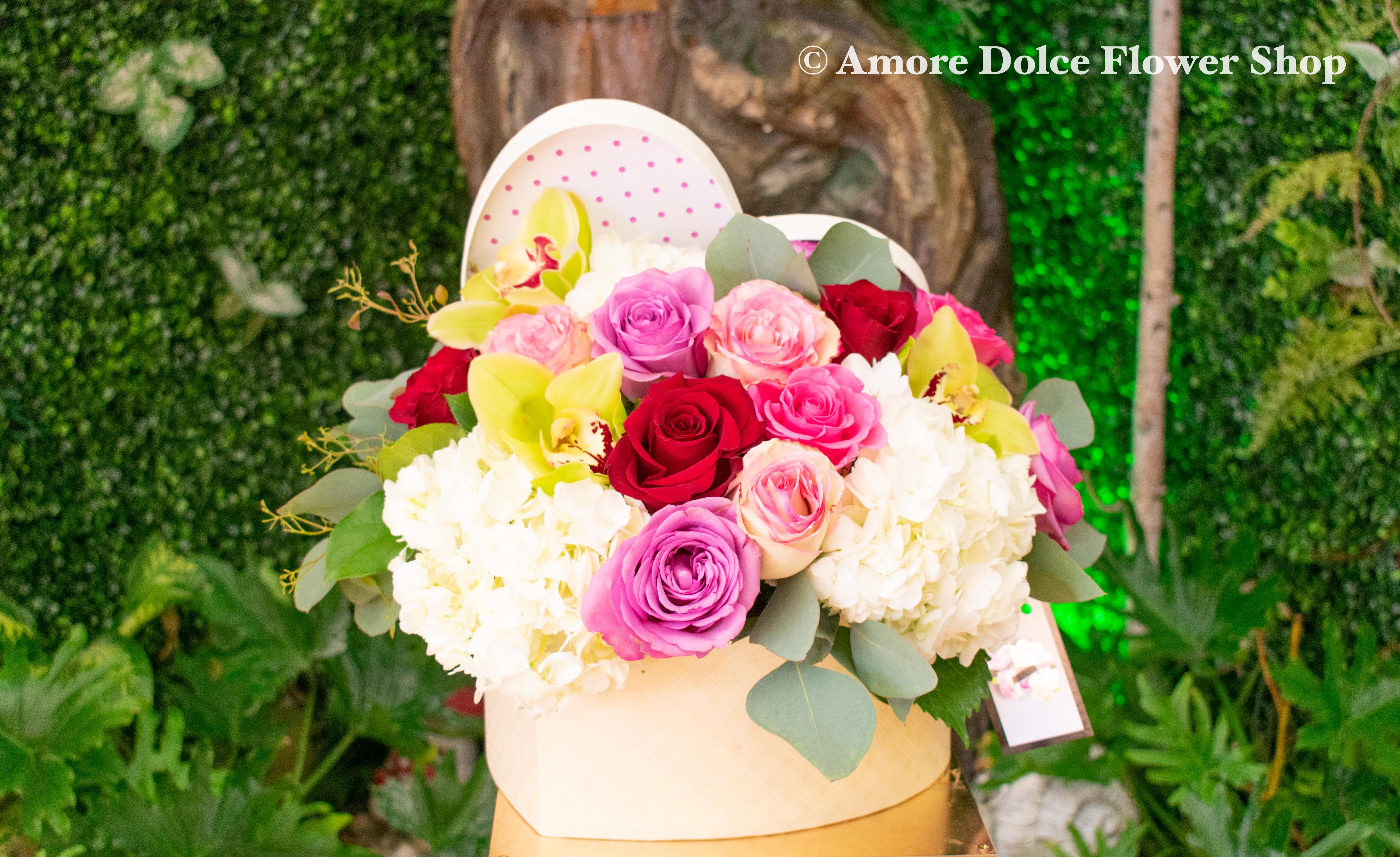 Happy Valentines heart  - Arrangement will be made similar to photo     Flower delivery montebello ,Whittier,Pasadena,Downey,Pico Rivera,la habra,downtown ,los angles 