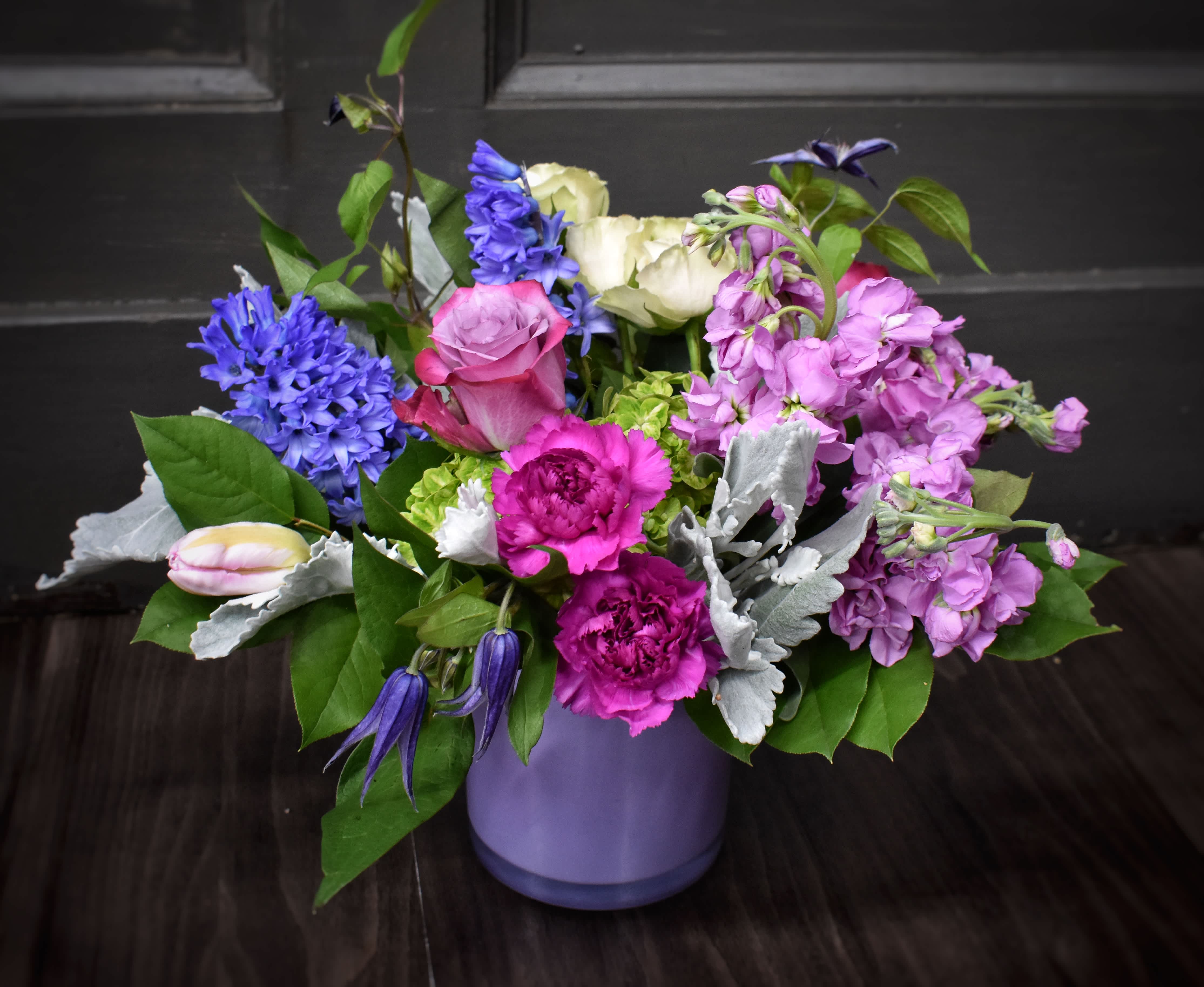 Blueberry Fizz - Our most popular color combination of flowers, shades of lavender and purple! We've included a wide variety of blooms to make this bouquet a great gift!