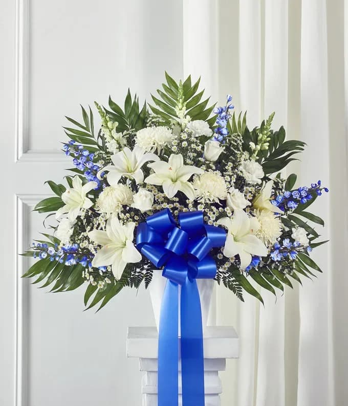 In blue  - Sympathy arrangements 