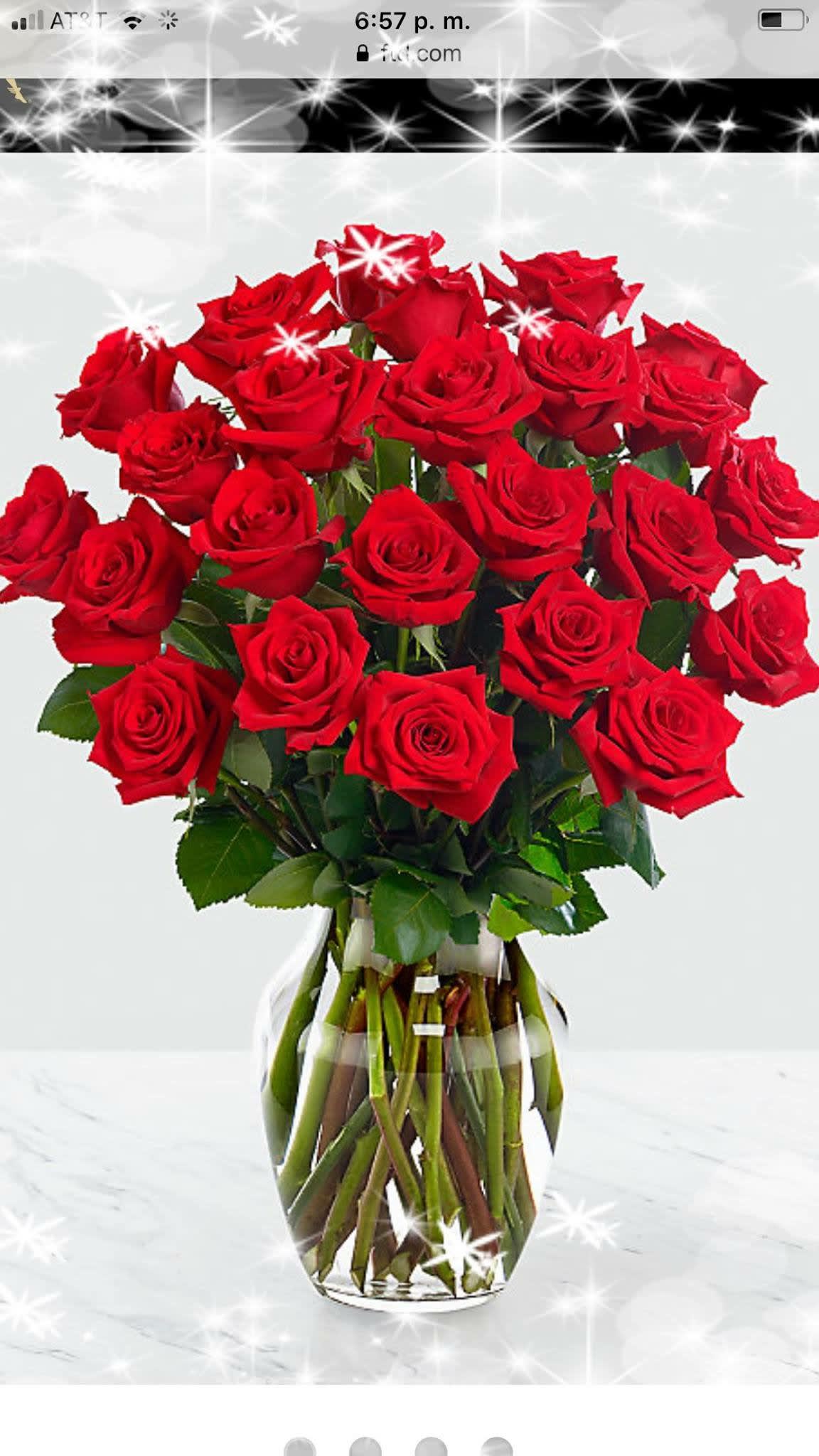24 red roses - 24 red roses whit greens1