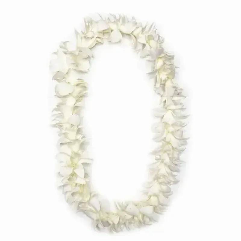 double white Orchid Lei  - White Double Orchid Lei 