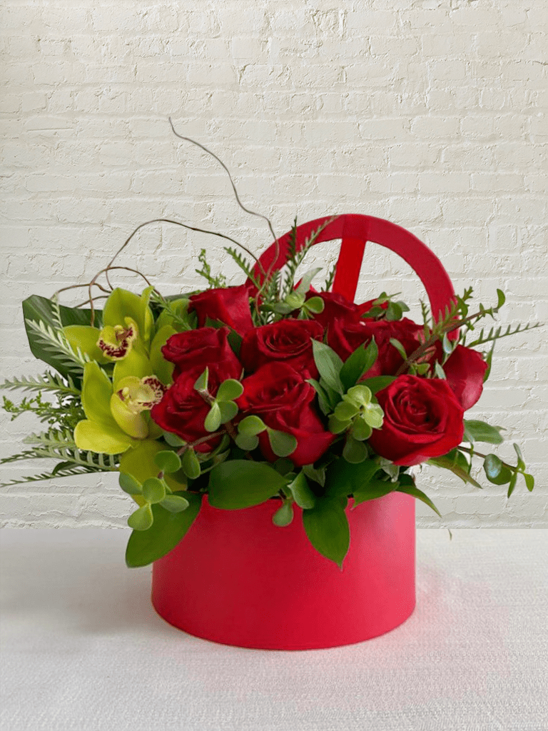 Moulin Rouge - Elegant red roses flower arrangement.