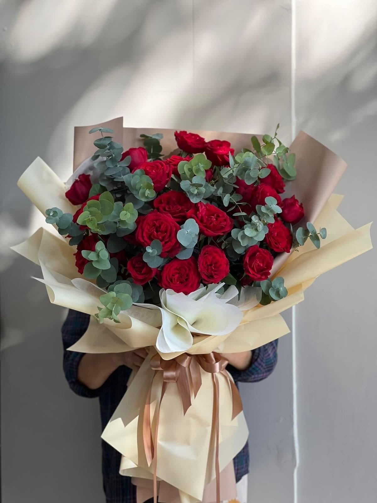 Love Bouquet  - Experience timeless elegance with our Blush &amp; Ivory Bouquet, a stunning combination of soft peach roses, delicate white hydrangeas, and lush greenery, all wrapped in a sophisticated presentation. Perfect for weddings, anniversaries, or any heartfelt occasion, this bouquet exudes grace and charm. Make someone’s day special—order this elegant arrangement today!