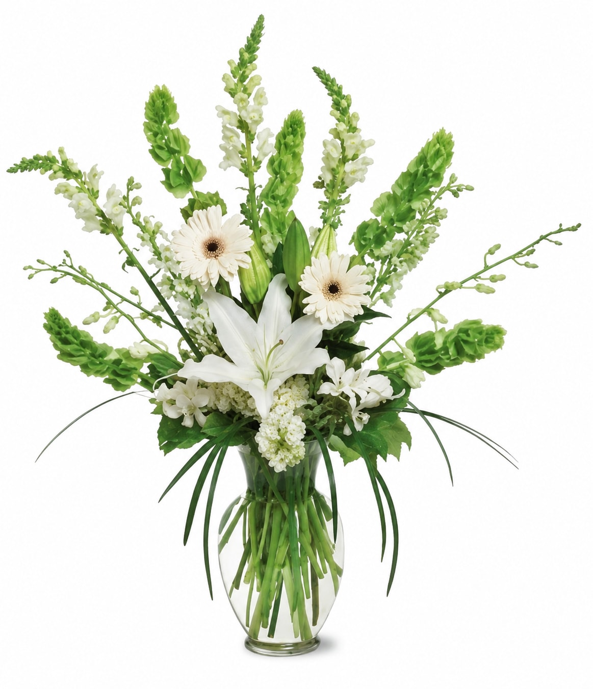 Sweet Simplicity Flower -  Pet Friendly? No — contains Lilies, which are toxic to cats.  Keep out of reach; avoid homes with curious cats.   Human Allergy Note : No major allergy-triggering flowers noted.  Keep in a ventilated area to avoid pollen contact.   Care &amp; Longevity : Trim stems 1–2 inches before placing in clean water. Refresh water every 2–3 days. Keep out of direct sun and away from heat or vents. Remove fading blooms promptly.   Best Occasions &amp; Situations : - Congratulations / Milestones - Sympathy &amp; Funeral support - Just Because / Thinking of You - Administrative Professionals Week - Get Well gestures   Why Customers Love It : - Elegant color balance of crisp white and soft green - Dense, garden-inspired arrangement with visual appeal - Versatile gift for both celebration and sympathy - Hand-arranged for boutique-quality presentation - Fresh, long-lasting flowers