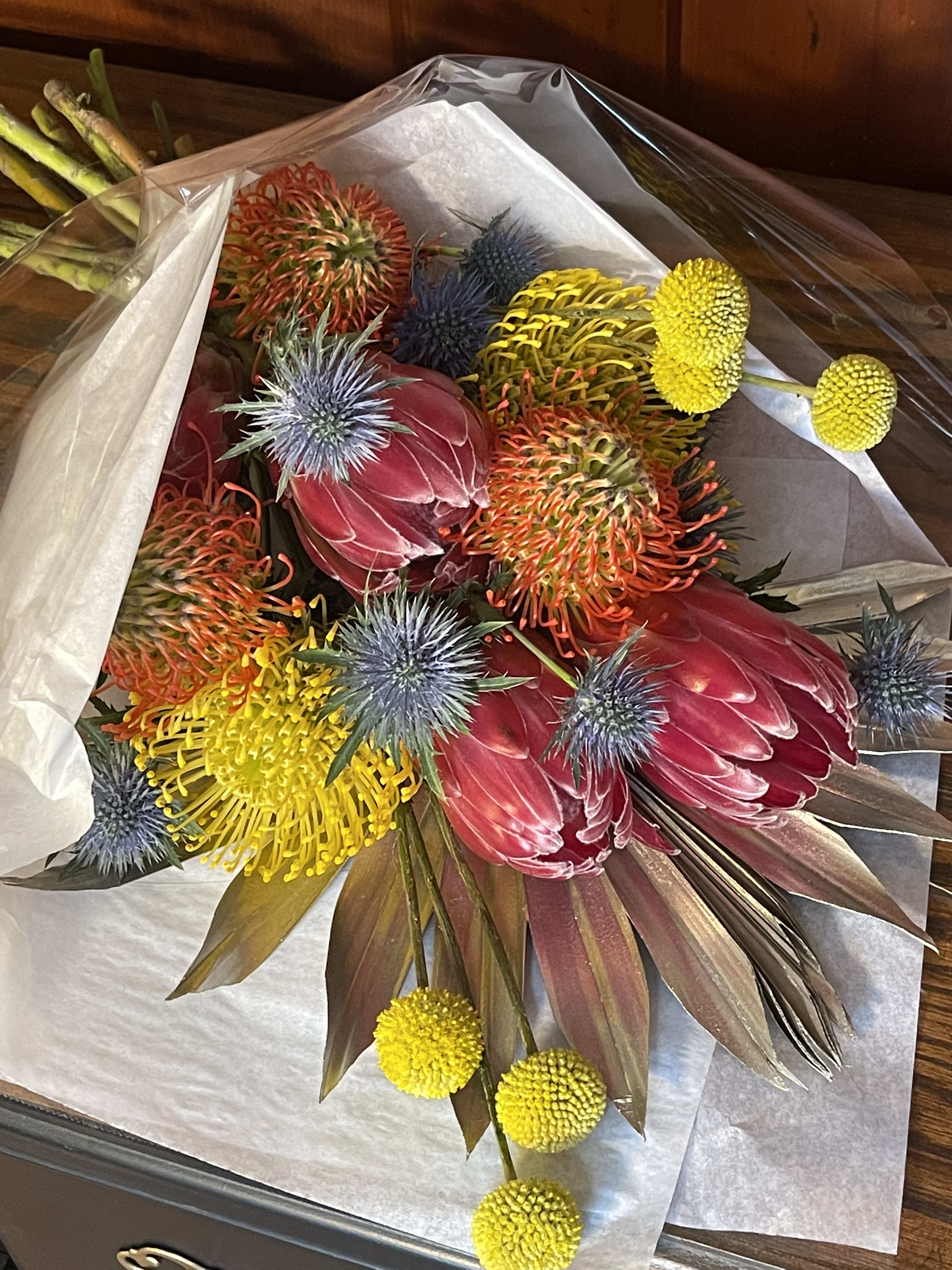 Aloha Austin Bouquet - A nice mix of tropical blooms  only in Austin tx  hand selected  