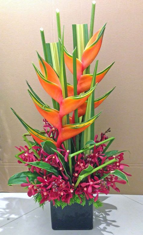 Modern tropical  - Modern tropical a mix of heliconia and orchids