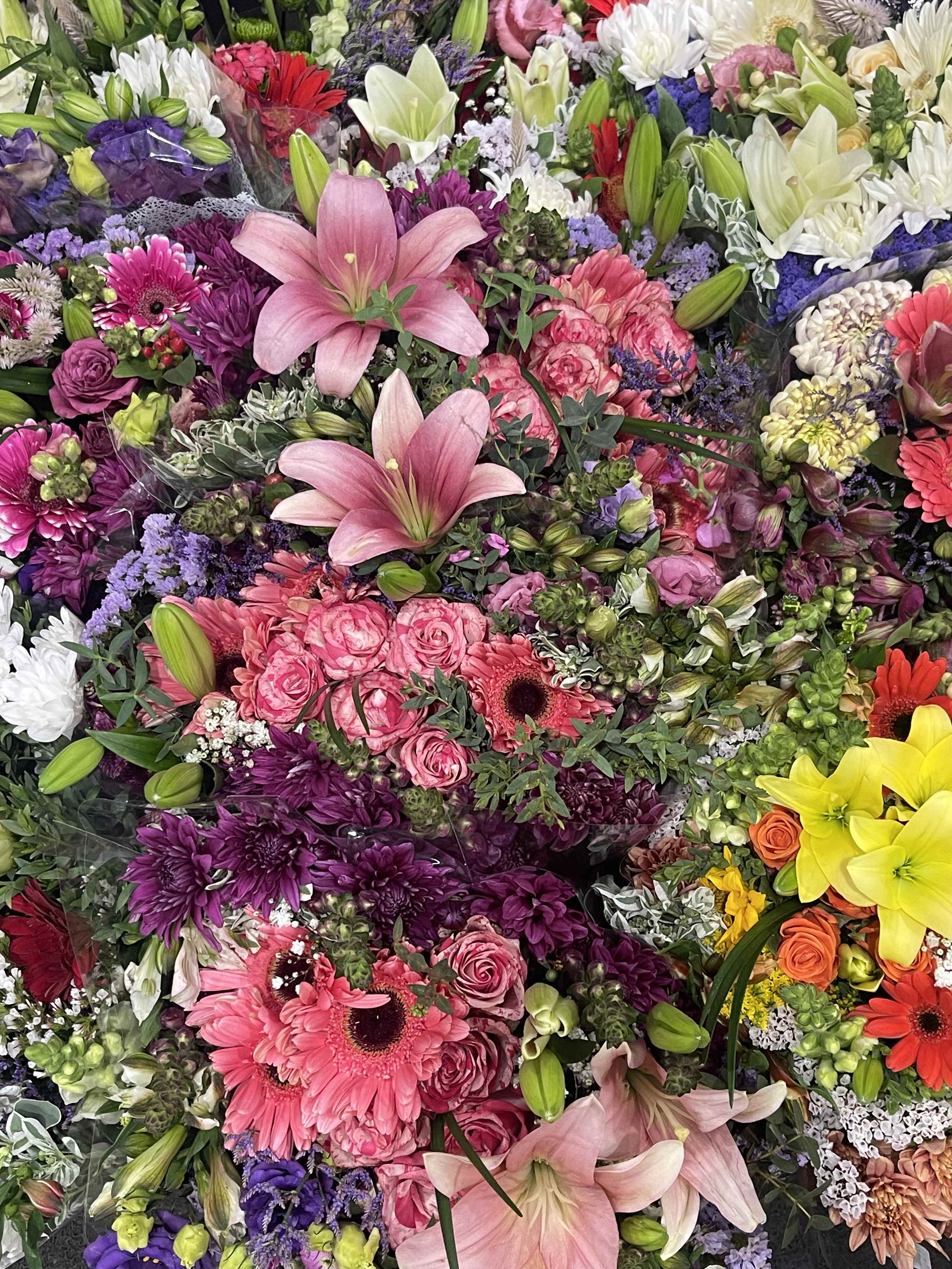 Mixed color palette Colorful  - This colorful mixed floral bouquet is a fun arrangement packed with vibrant colors