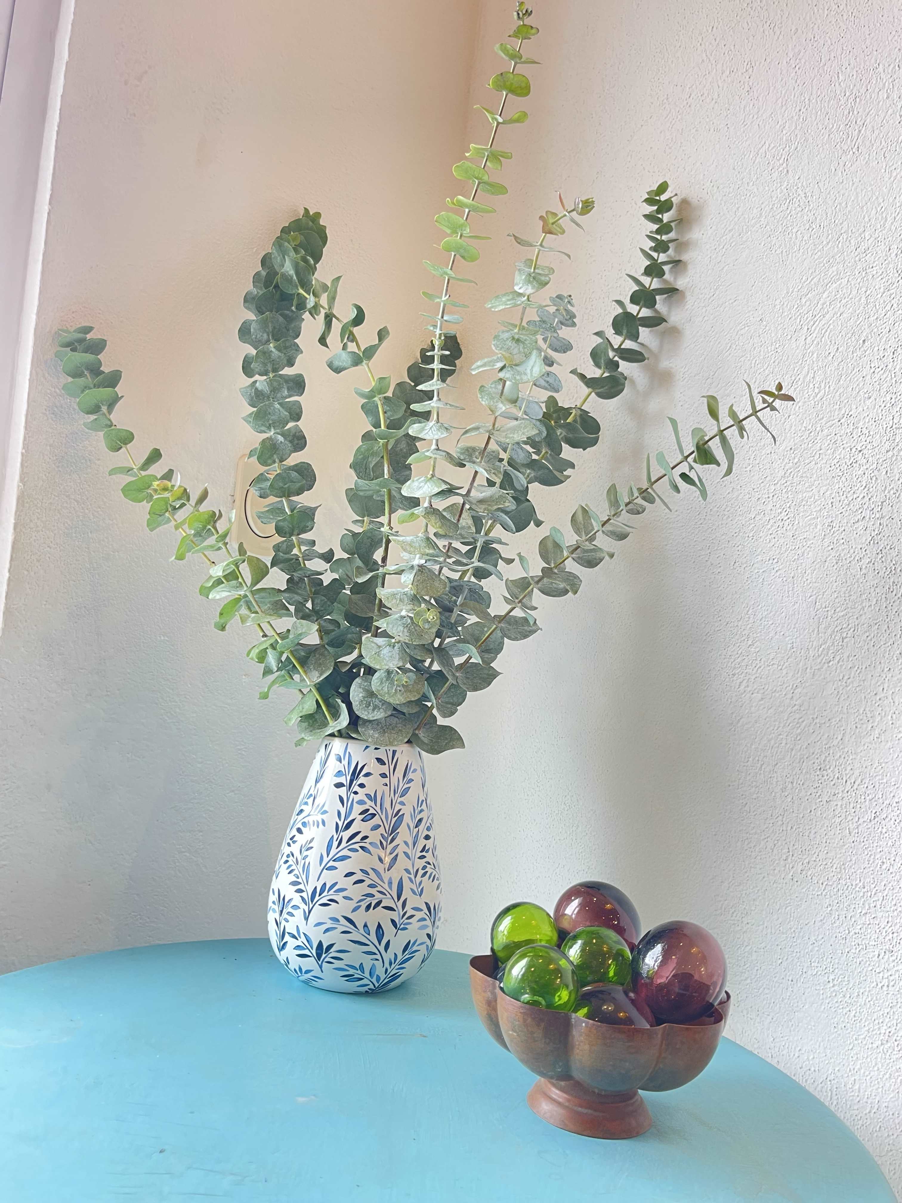 The perfect vase of eucalyptus - A large bunch of eucalyptus in a vase