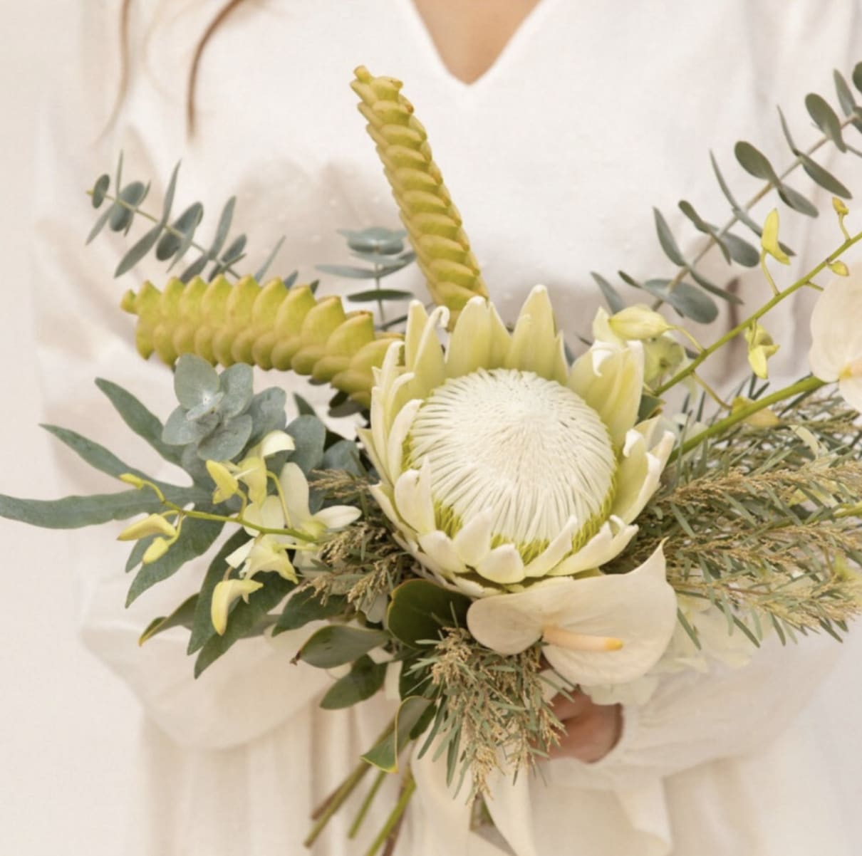 Heavenly wedding bouquet tones of white yellow silver eucalyptus greens - Heavenly wedding bouquet tones of white yellow Silver 