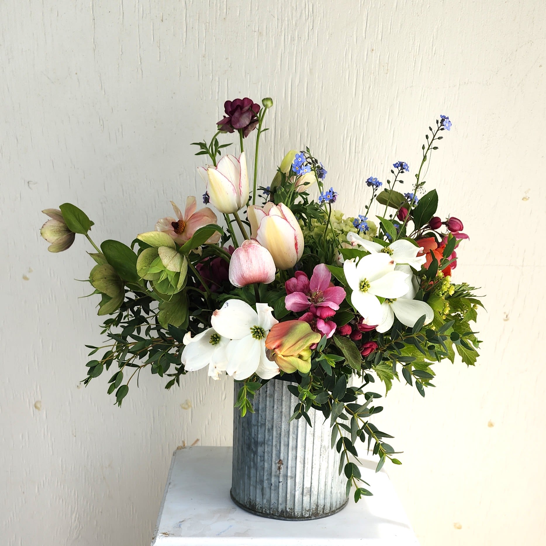 May- Springwood Elegance  - We are a small studio florist in a small town. Every bouquet we create is a one-of-a-kind creation, tailored to the season, availability of flowers, color choice, artistic interpretation, and the current materials available. The photos do not represent the exact flowers that will be delivered. They are intended to provide you with an idea of  the variance that can be expected.  The season, availability of flowers,interpretation, and the current materials available.  