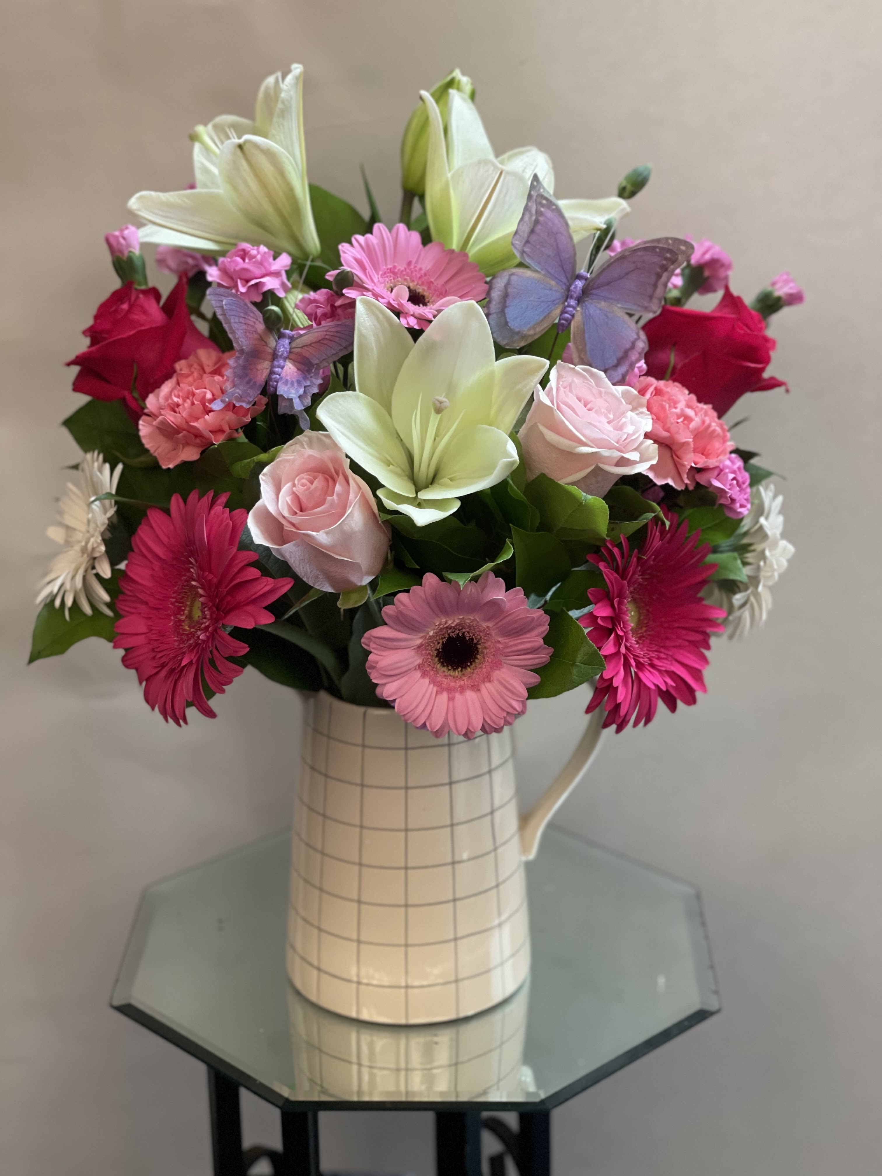 Pitcher in pinks  - Pitcher is perfect to reuse 