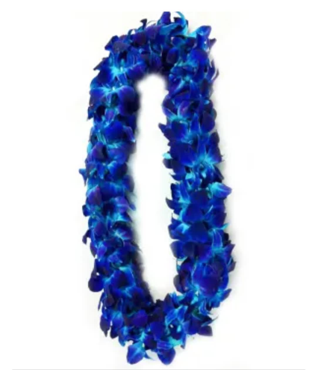 Blue Premium Double Orchid Lei  pre order only  - Blue Premium Double Orchid Lei  Please call shop to place order IF YOU HAVE ANY QUESTIONS 