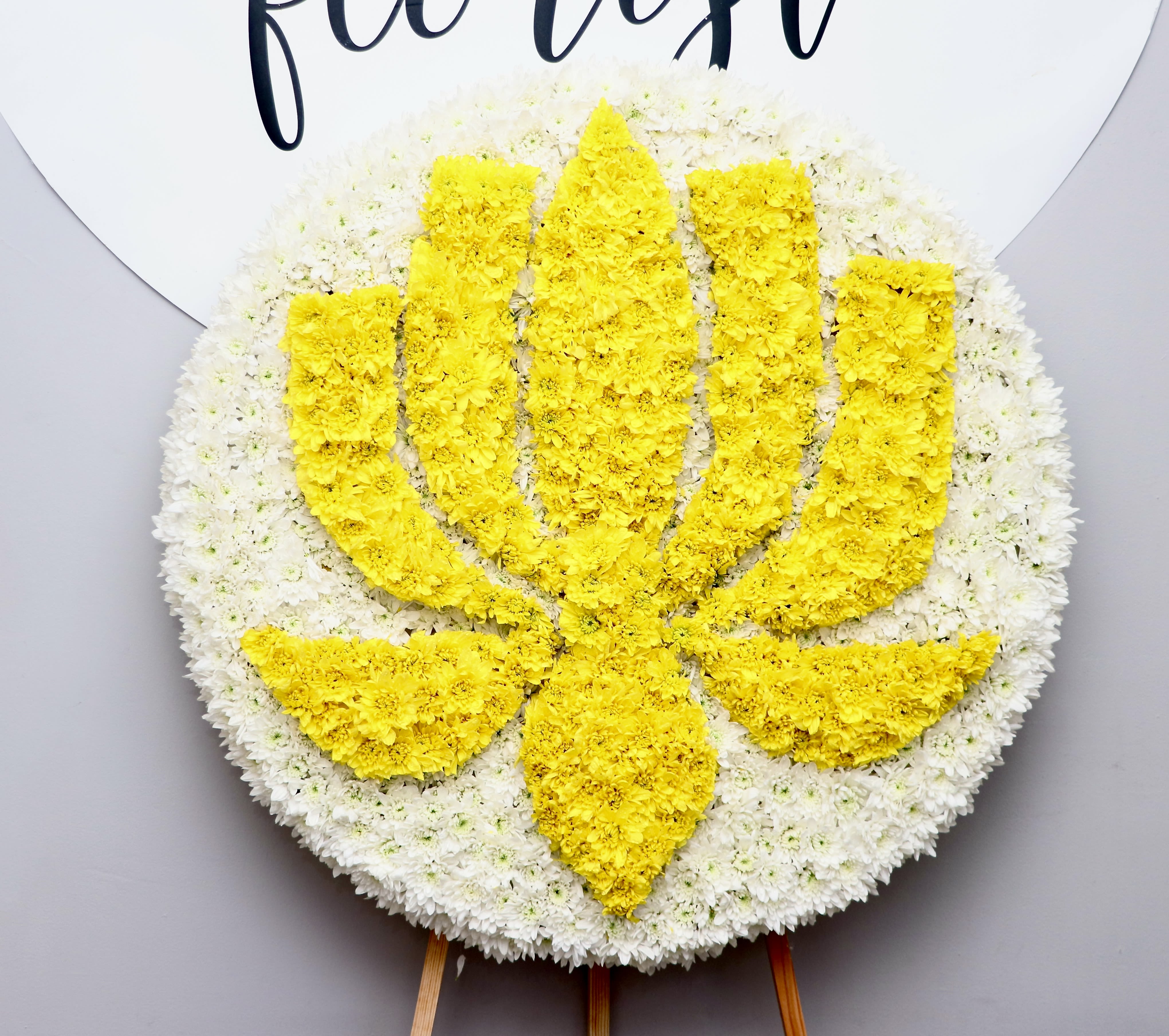 Lotus Wreath - 30'' for standard size, 36 for deluxe and 42 for premium. We need at least 2 day preorder notice for this custom arrangement.