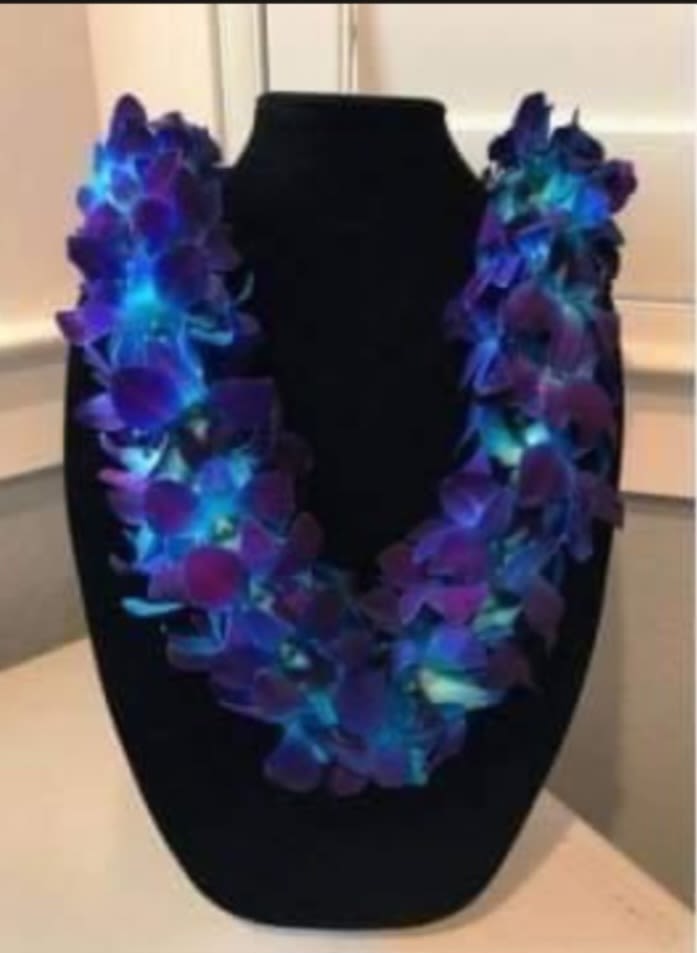 Blue Leis - Blue graduation Leis