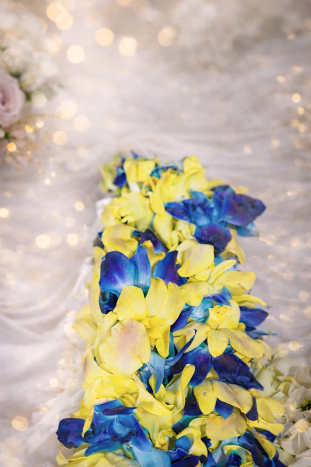 BLUE &amp; YELLOW LEI  - FLORAL LEI