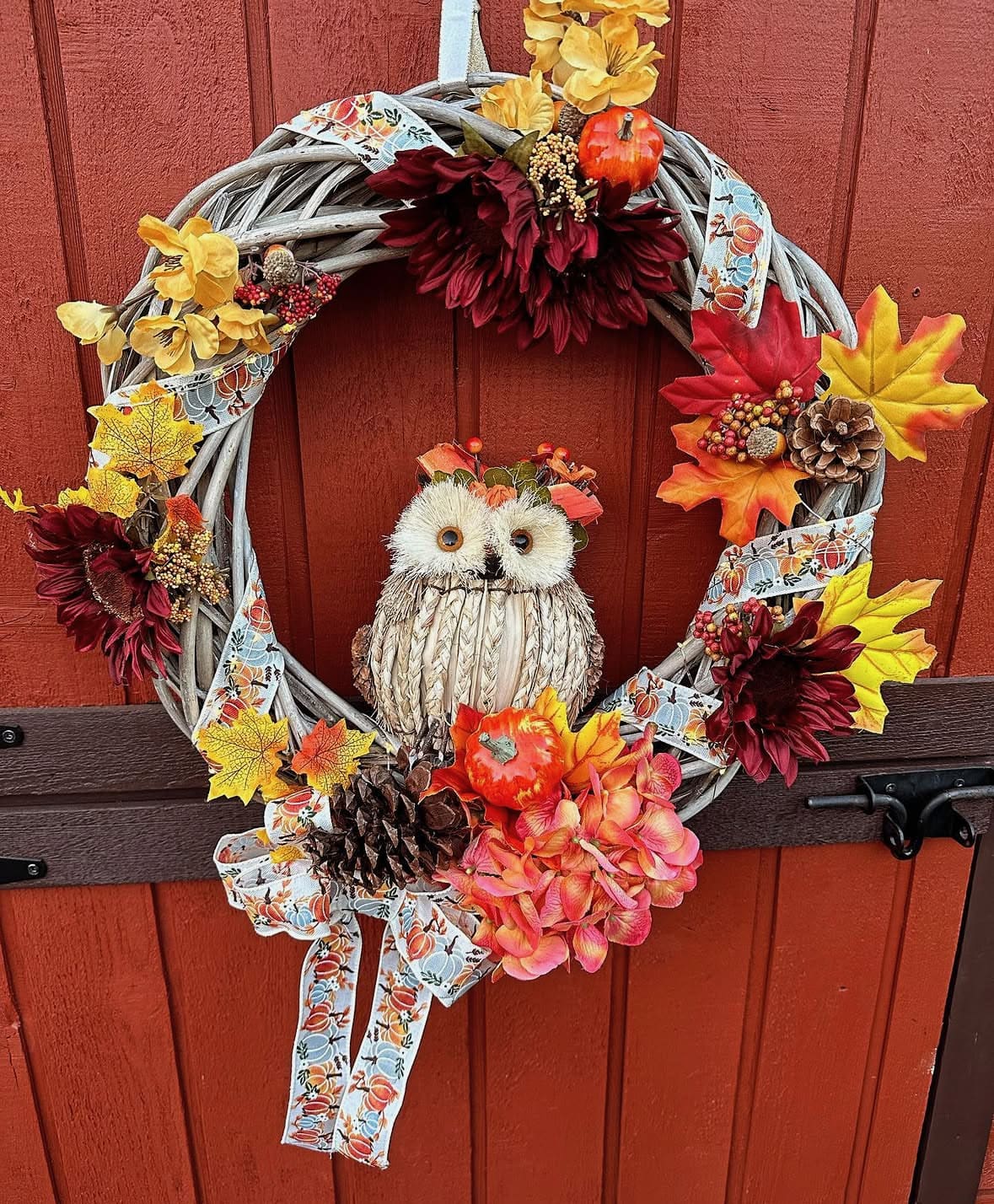 Thanksgiving Owl Wreath - Thanksgiving Owl Wreath