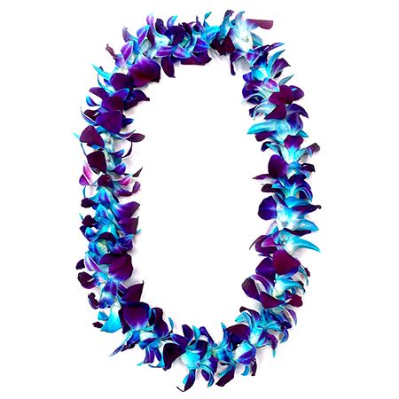 Orchid Lei Single Blue - Orchid Lei Single Blue