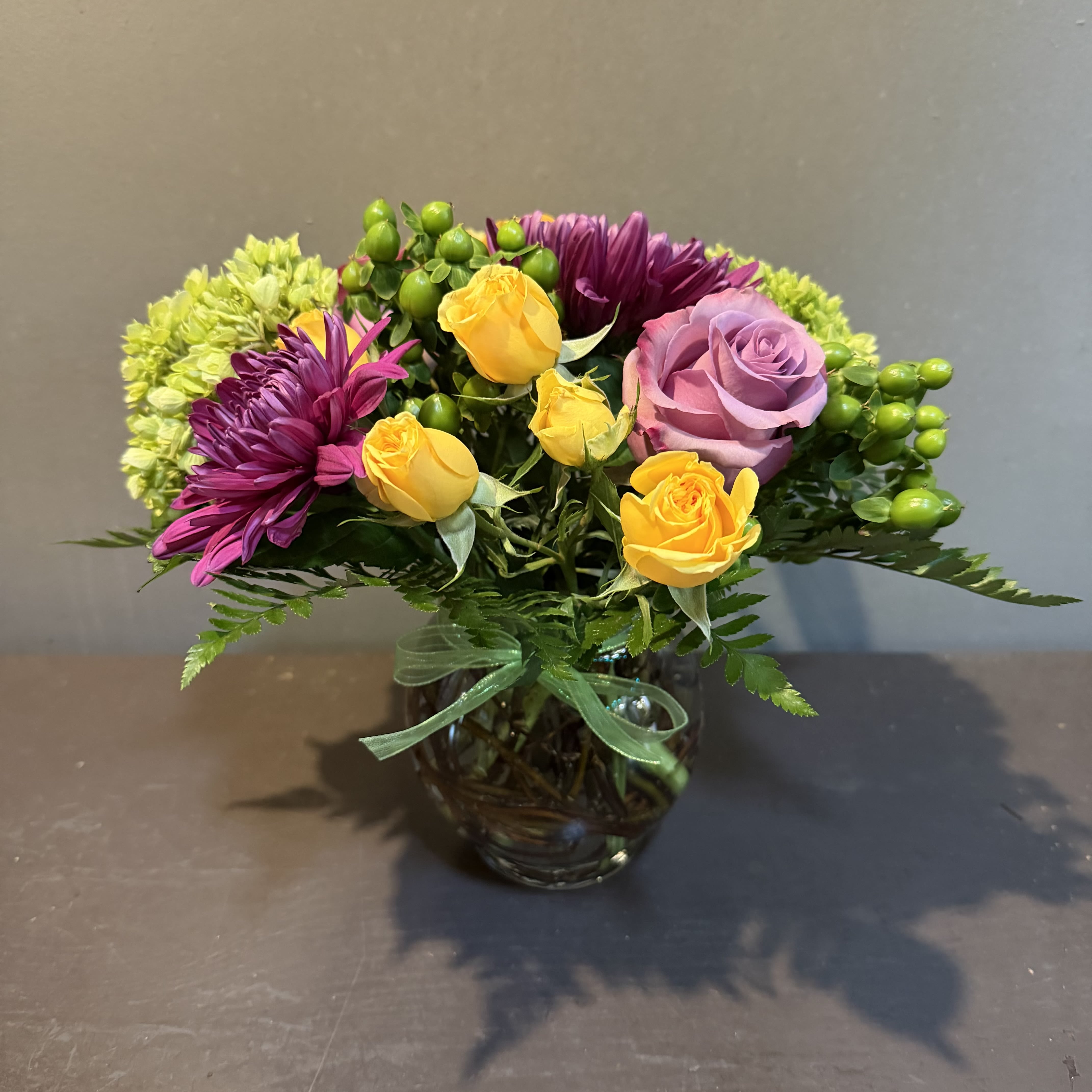 Simply Sweet Bouquet  - This sweet bouquet is simply... sweet!  This bouquet measures approx. 11"Tx11"W and arrives in a glass vase.