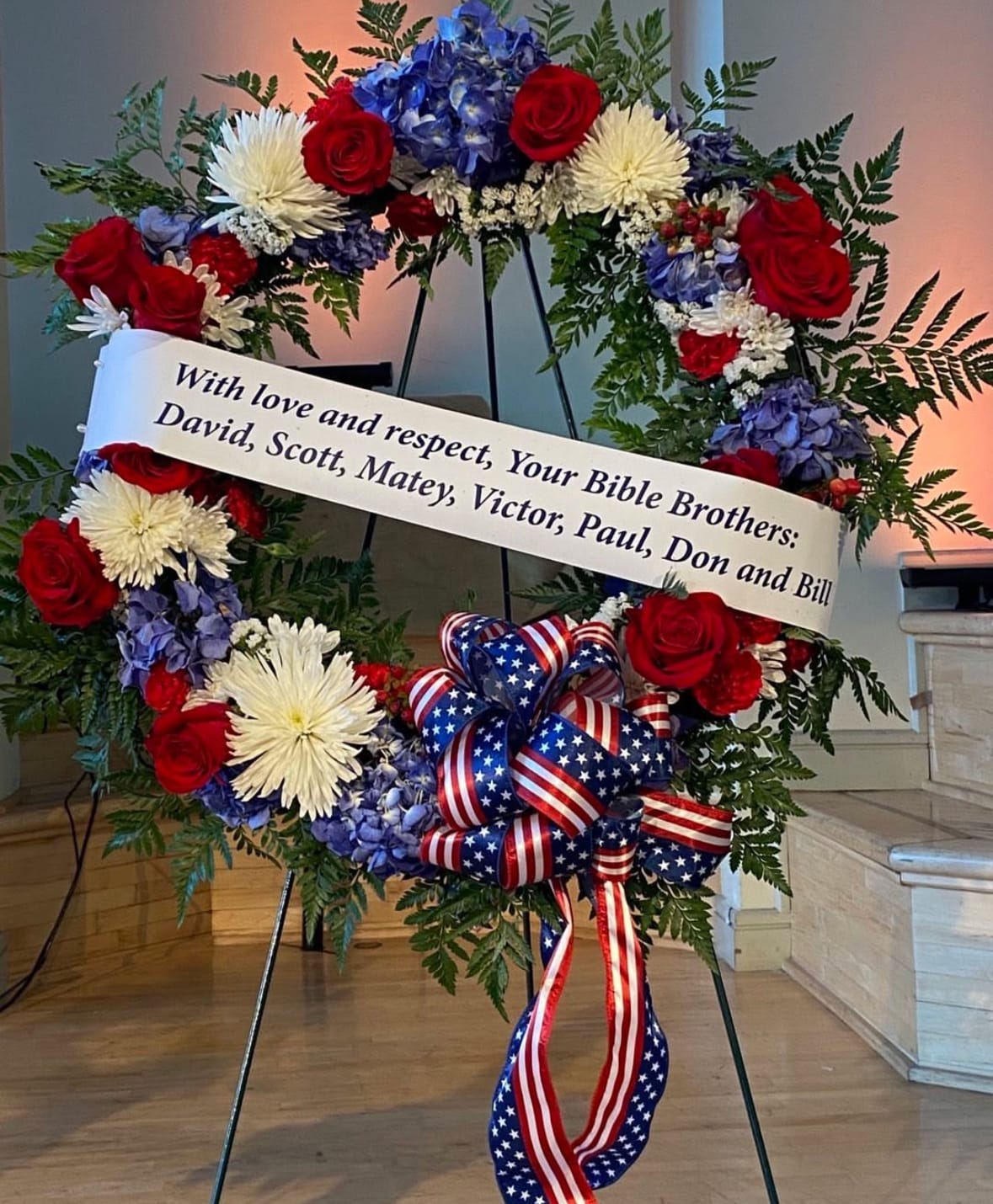 Patriotic Sympathy Wreath - Patriotic Sympathy Wreath