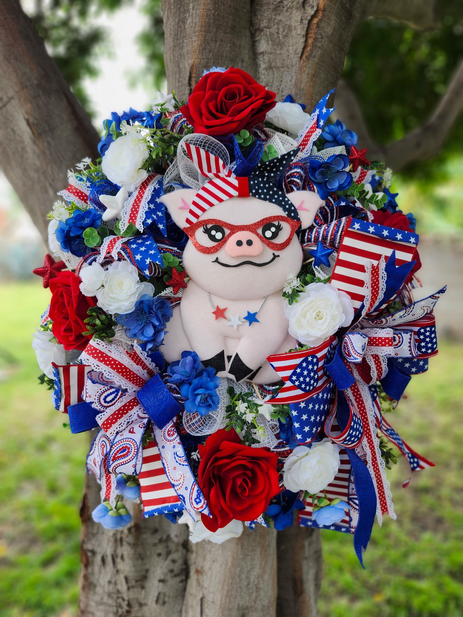 4th of July Rosie Door Wreath - Make your 4th of July extra special with this Rosie door wreath.