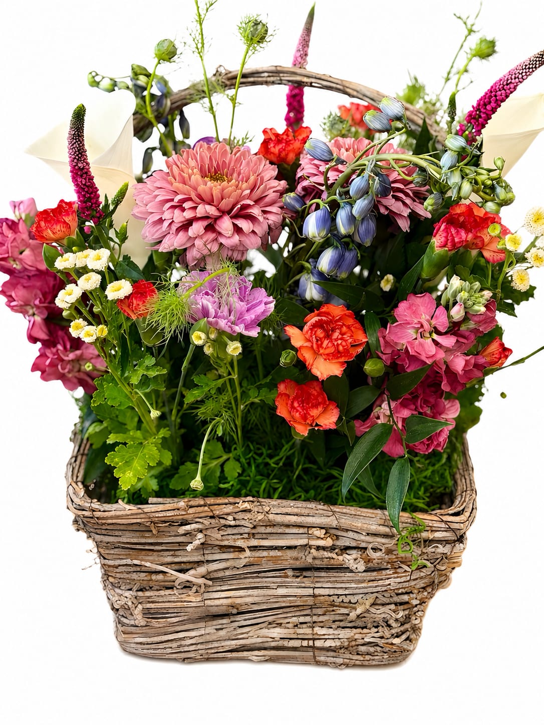 Dune Bloom Basket - A lush designer’s choice arrangement inspired by the beauty of the shore. Created with a seasonal mix of fresh flowers and greenery in a keepsake basket. Every design is one-of-a-kind and flower varieties may vary based on availability.
