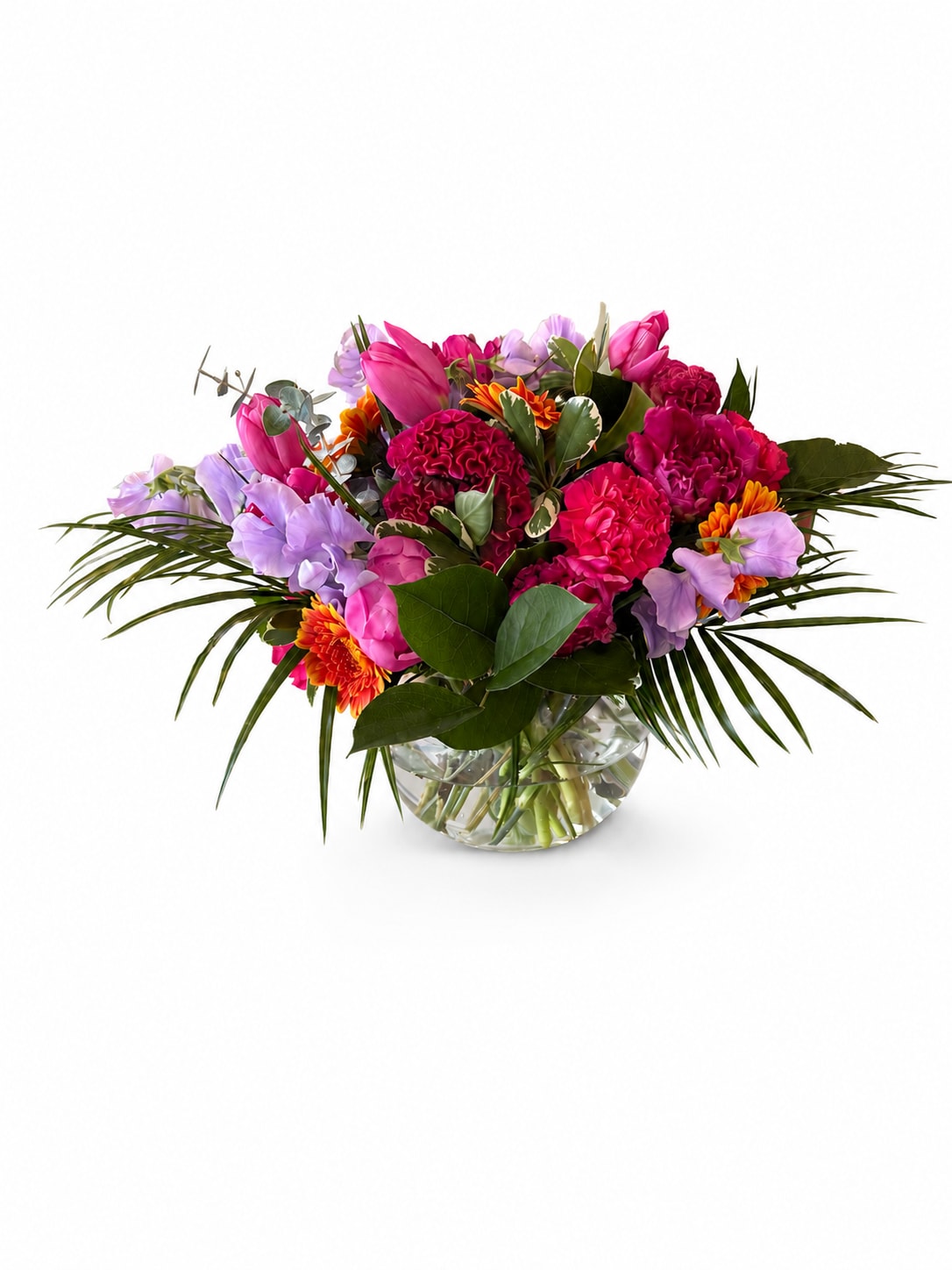 The Avalon Tide Bowl - Avalon Tide Bowl is a lush designer’s choice arrangement filled with fresh seasonal blooms in a low glass bowl vase. Designed with movement, texture, and a coastal-inspired feel, each arrangement is uniquely created using the freshest flowers available.