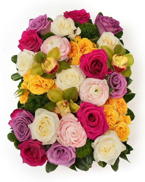 Flora Gift Box Medley - This elegant floral gift box is filled with fresh, artfully arranged blooms, transforming into a garden of beauty and surprise. Perfect for celebrating love, gratitude, or simply making someone’s day, this floral gift box is more than a gesture — it’s a moment of magic, boxed and ready to bloom.