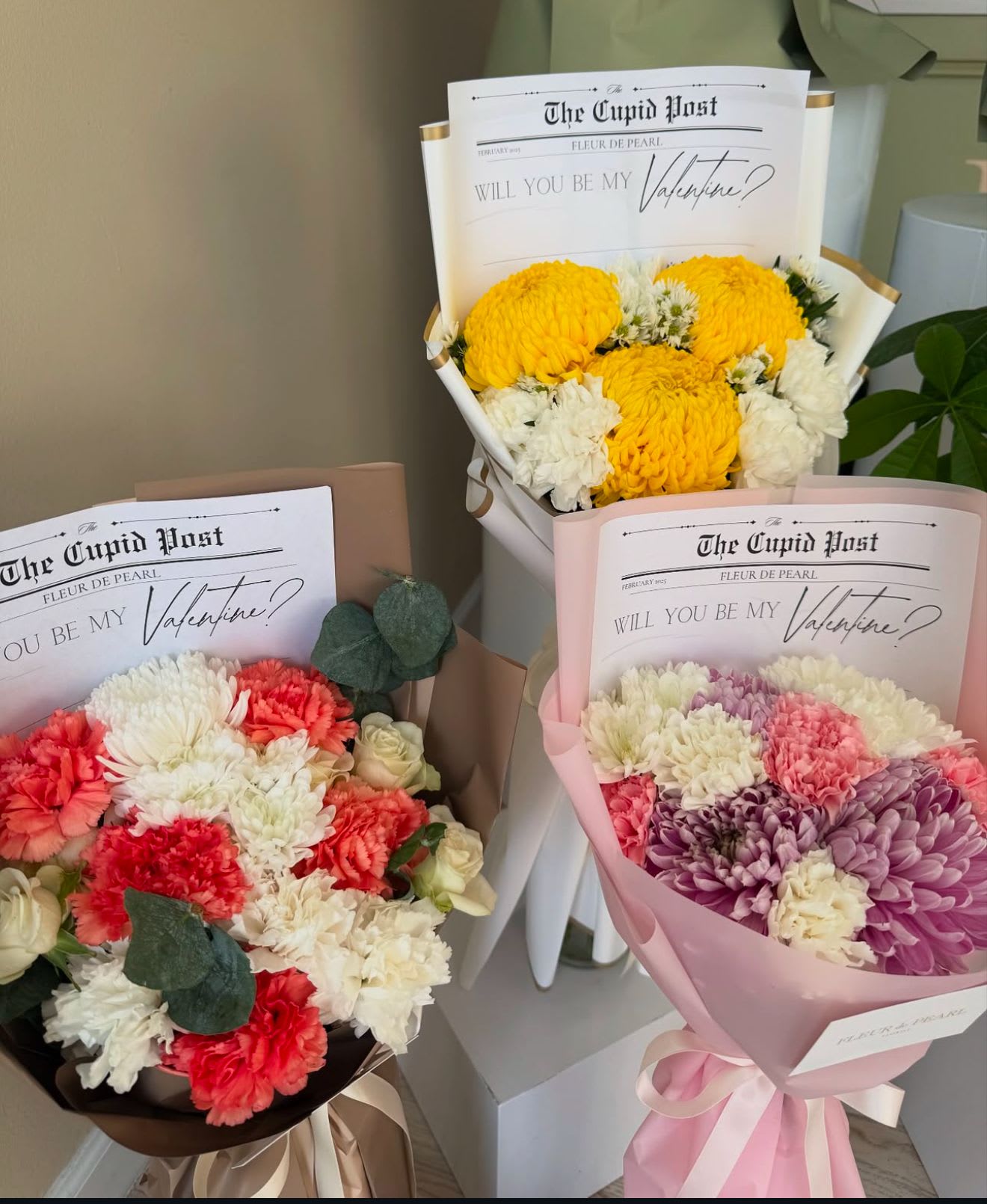 Will you be my Valentine Bouquet - Assorted mix of flowers and roses 