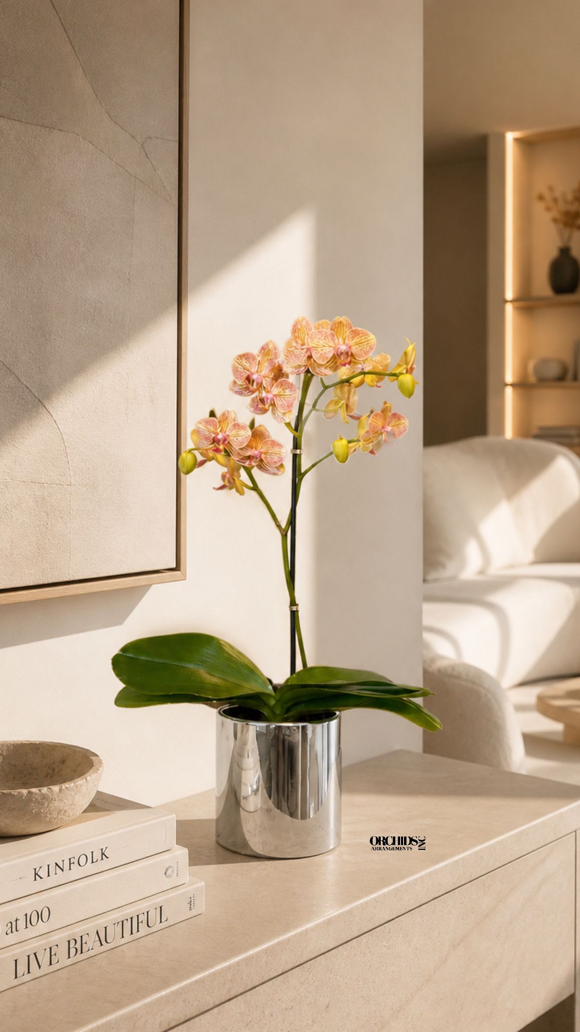 Peach Phalaenopsis Orchid – Same Day Orchid Delivery Miami - A luxury Single Peach Phalaenopsis orchid designed for gifting. We offer flower delivery, same day flower delivery, orchid delivery, and same day orchid delivery in Miami. Buy orchids online with and fast delivery across Miami.  