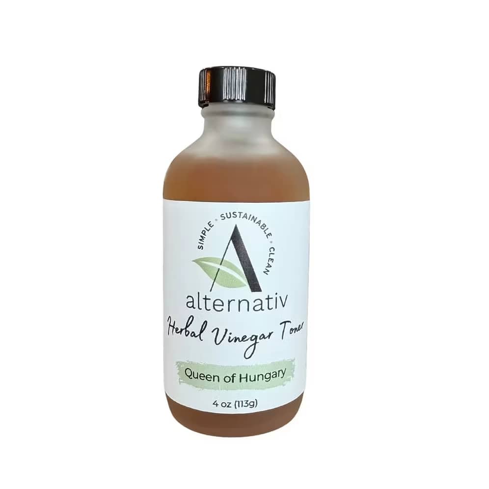 Herbal Vinegar Toner - Calming herbs of chamomile, lemon balm, rose, calendula &amp; more to aid the skin's ability to fight bacteria and prepare it to readily accept moisturizer. An herbal vinegar combined with witch hazel and aloe vera to help balance the skin's pH. 